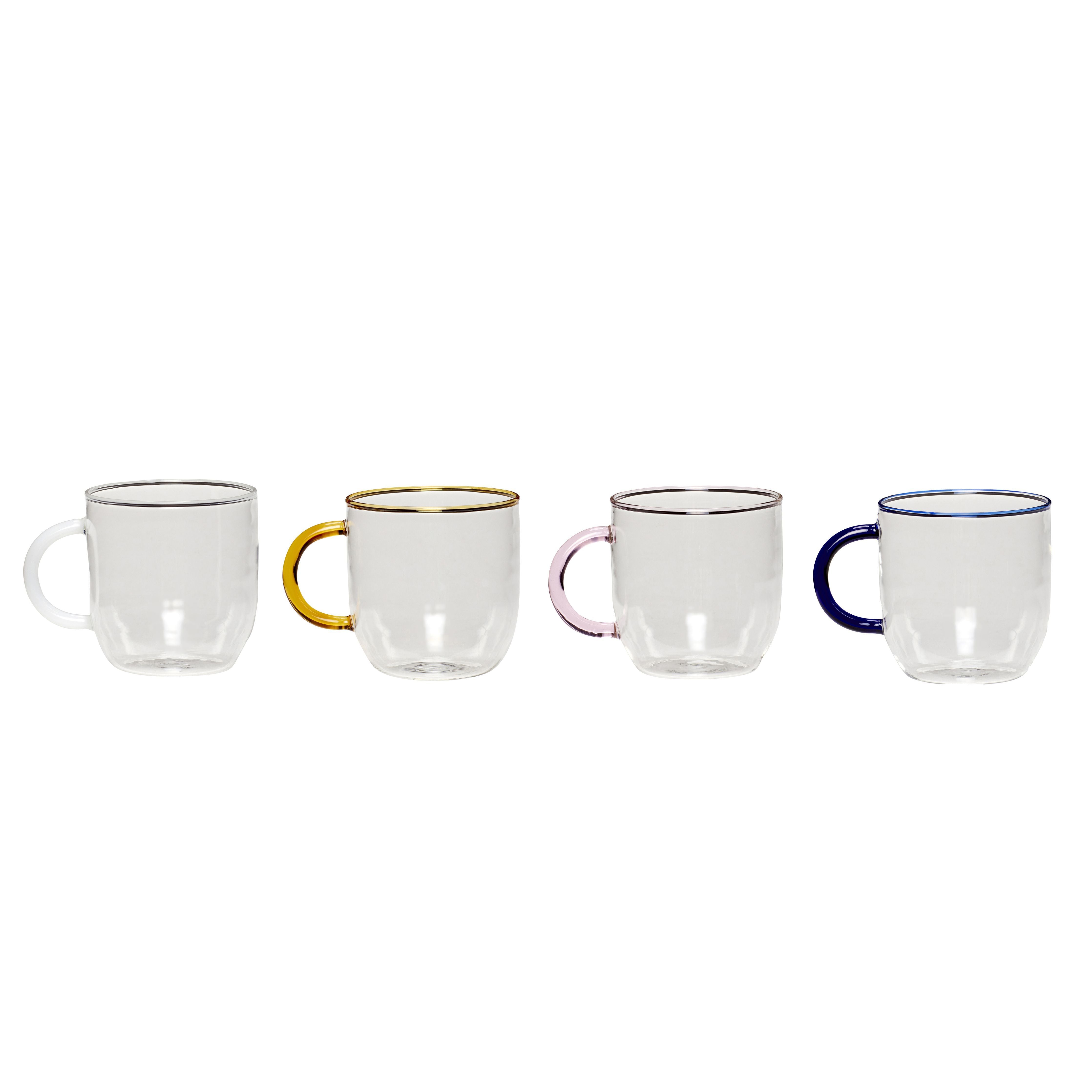 [product_category]-Hübsch Kiosk Glass Mugs (Set Of 4), Multicolour-Hübsch-5712772070062-660915-HUB-1