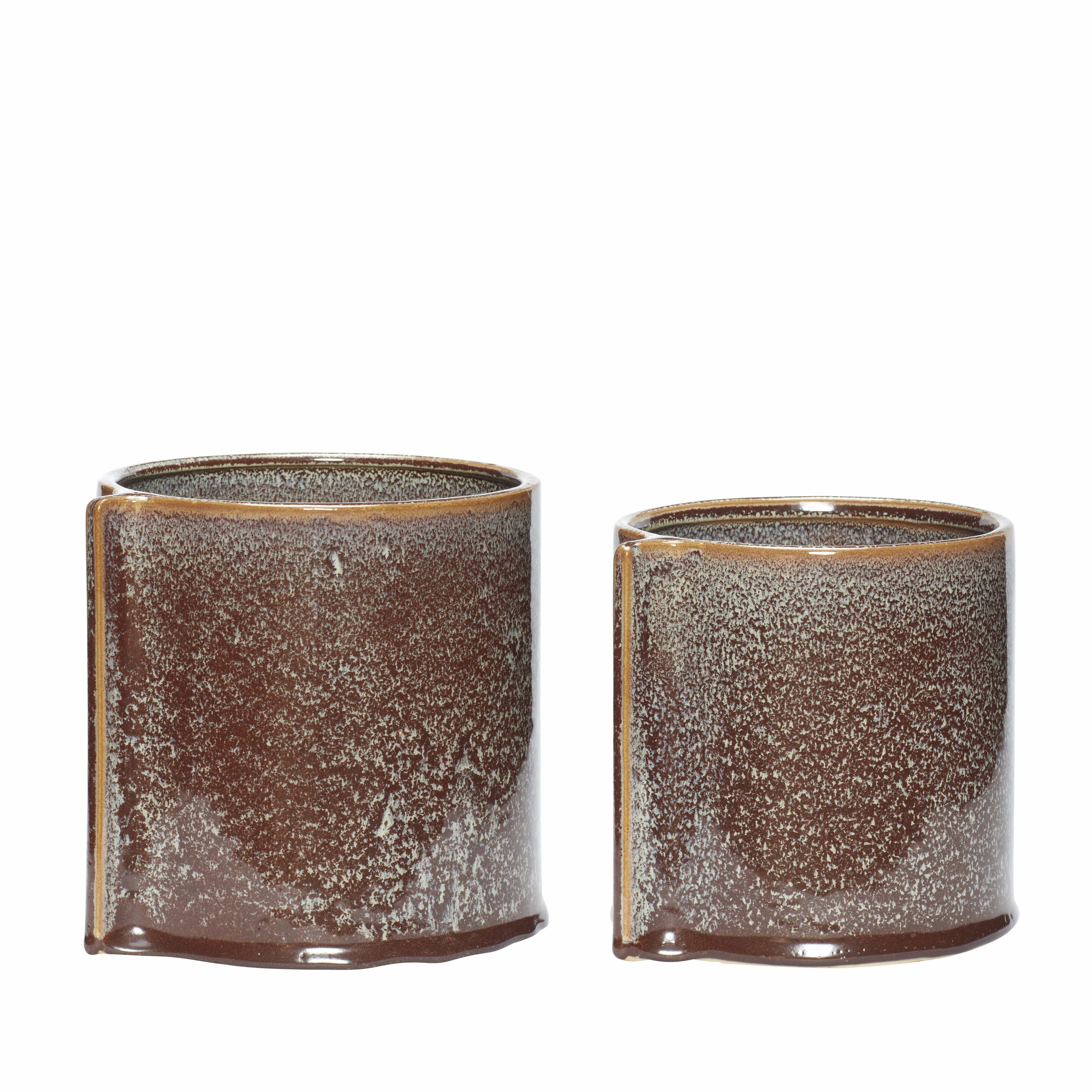 [product_category]-Hübsch Leaf Pots (Set Of 2), Maroon-Hübsch-5712772110447-671301-HUB-1