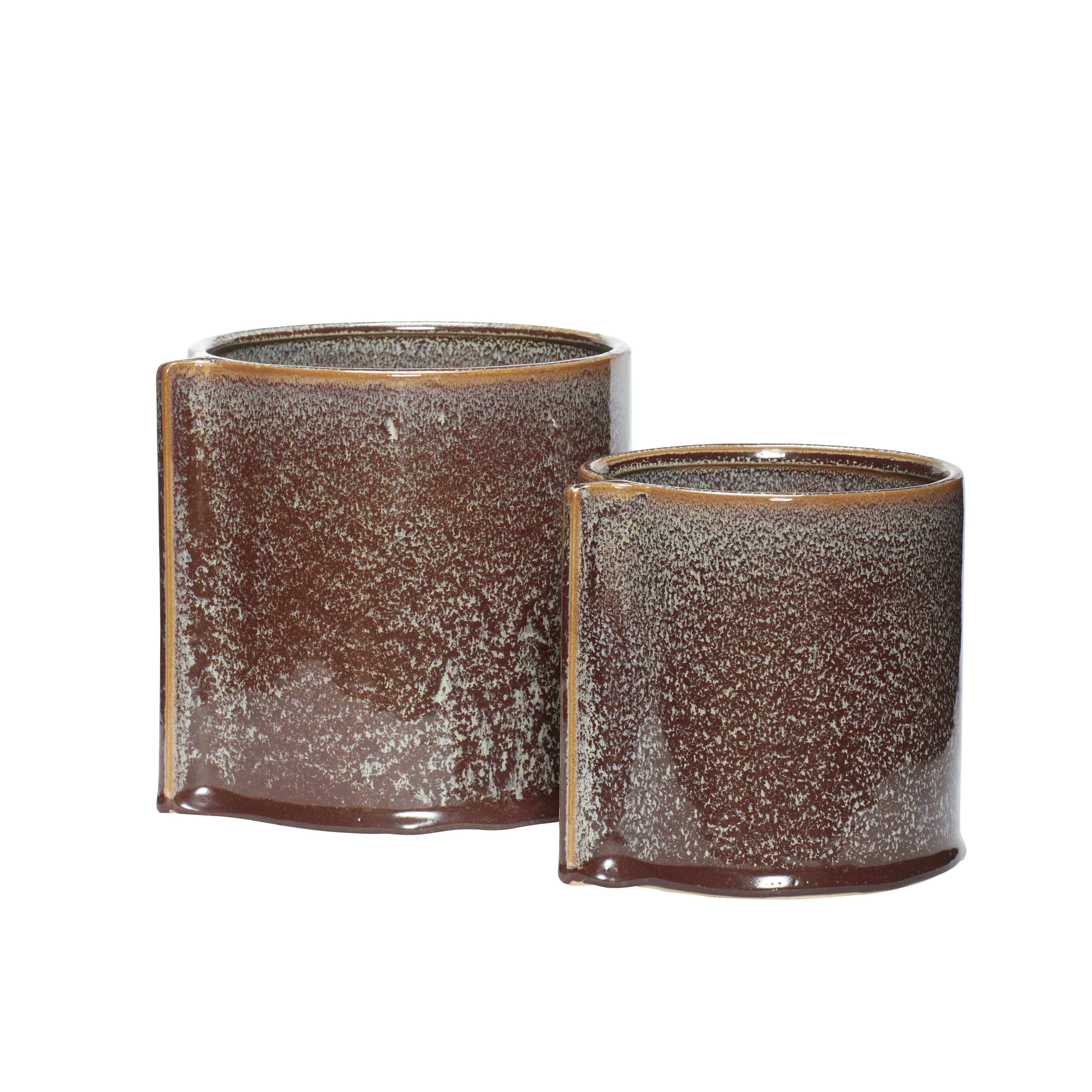 [product_category]-Hübsch Leaf Pots (Set Of 2), Maroon-Hübsch-5712772110447-671301-HUB-3