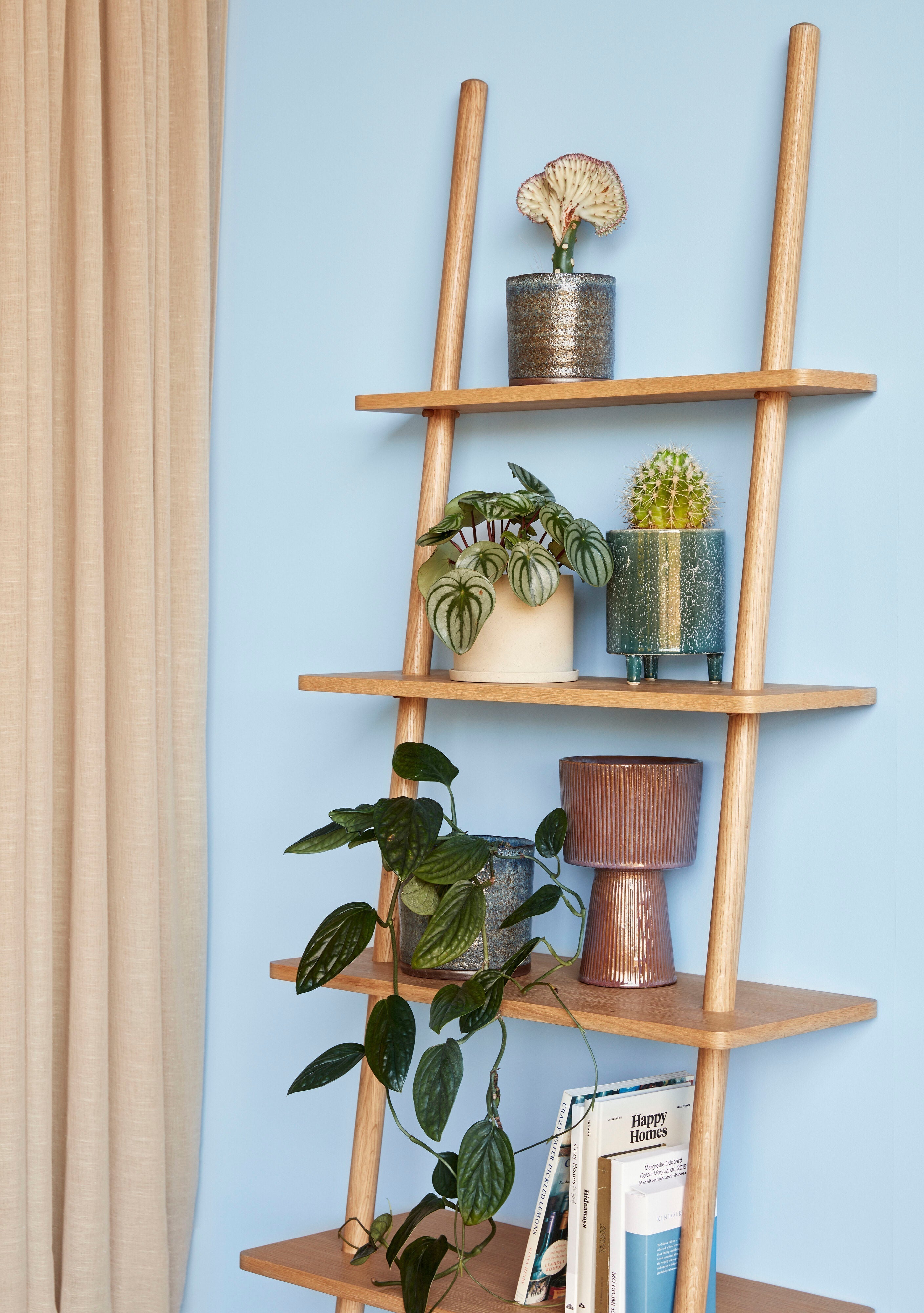 [product_category]-Hübsch Lean Display Ladder Shelf Natural-Hübsch-5712772106549-880410F-HUB-2