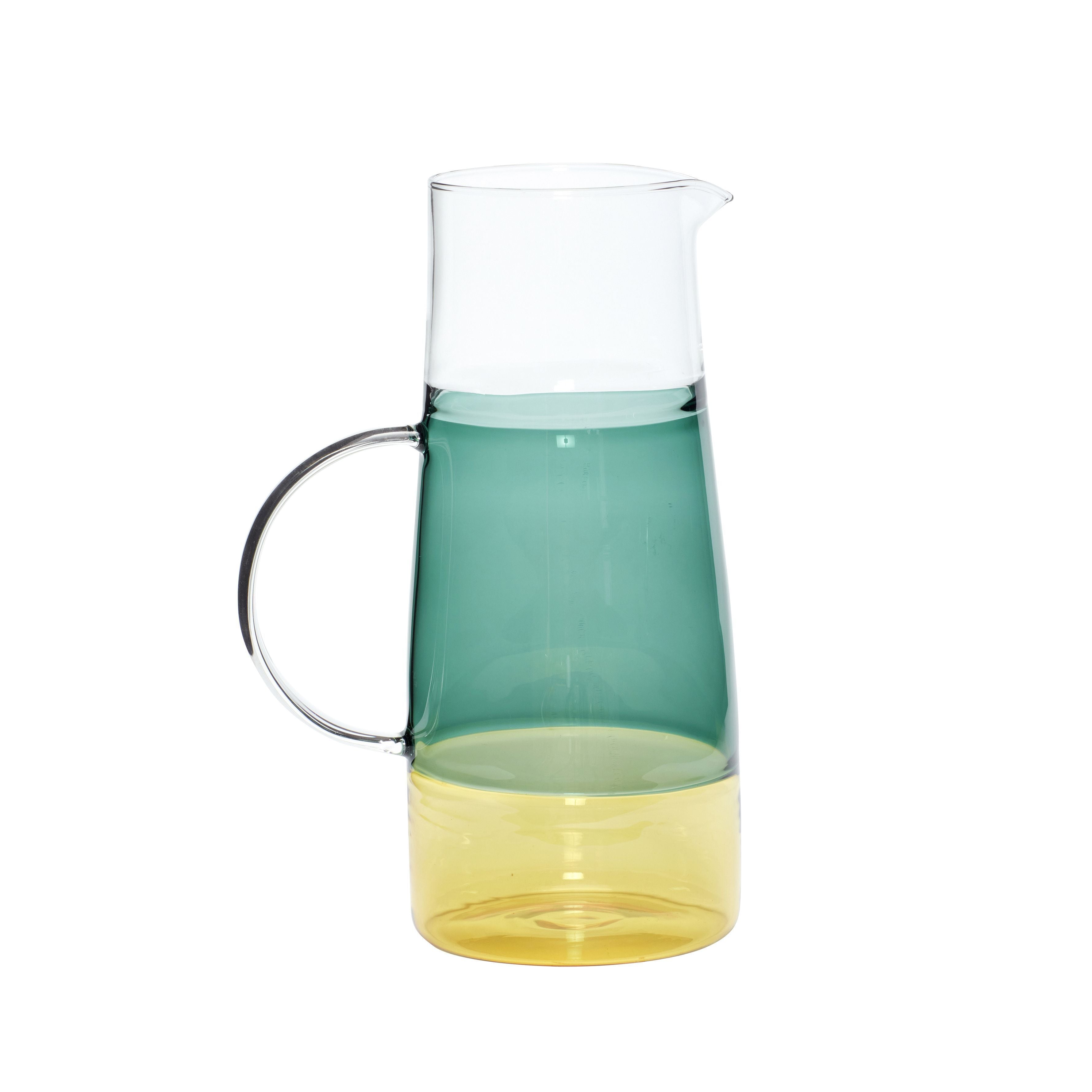 [product_category]-Hübsch Lemonade Carafe Glass Clear/Green/Yellow-Hübsch-5712772118870-661406-HUB-1