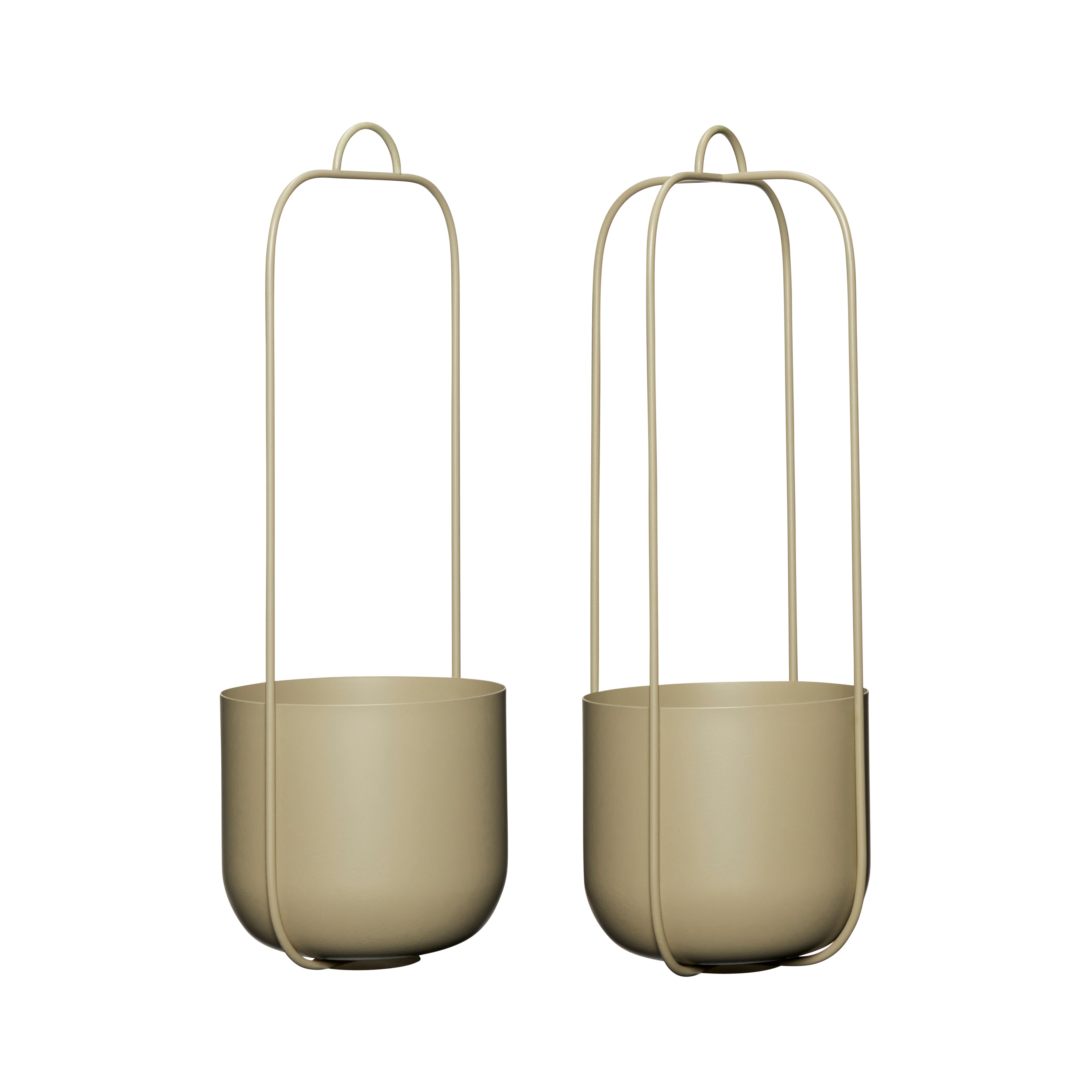 [product_category]-Hübsch Lotus Hanging Pots Khaki (Set Of 2)-Hübsch-5712772122440-941502-HUB-1