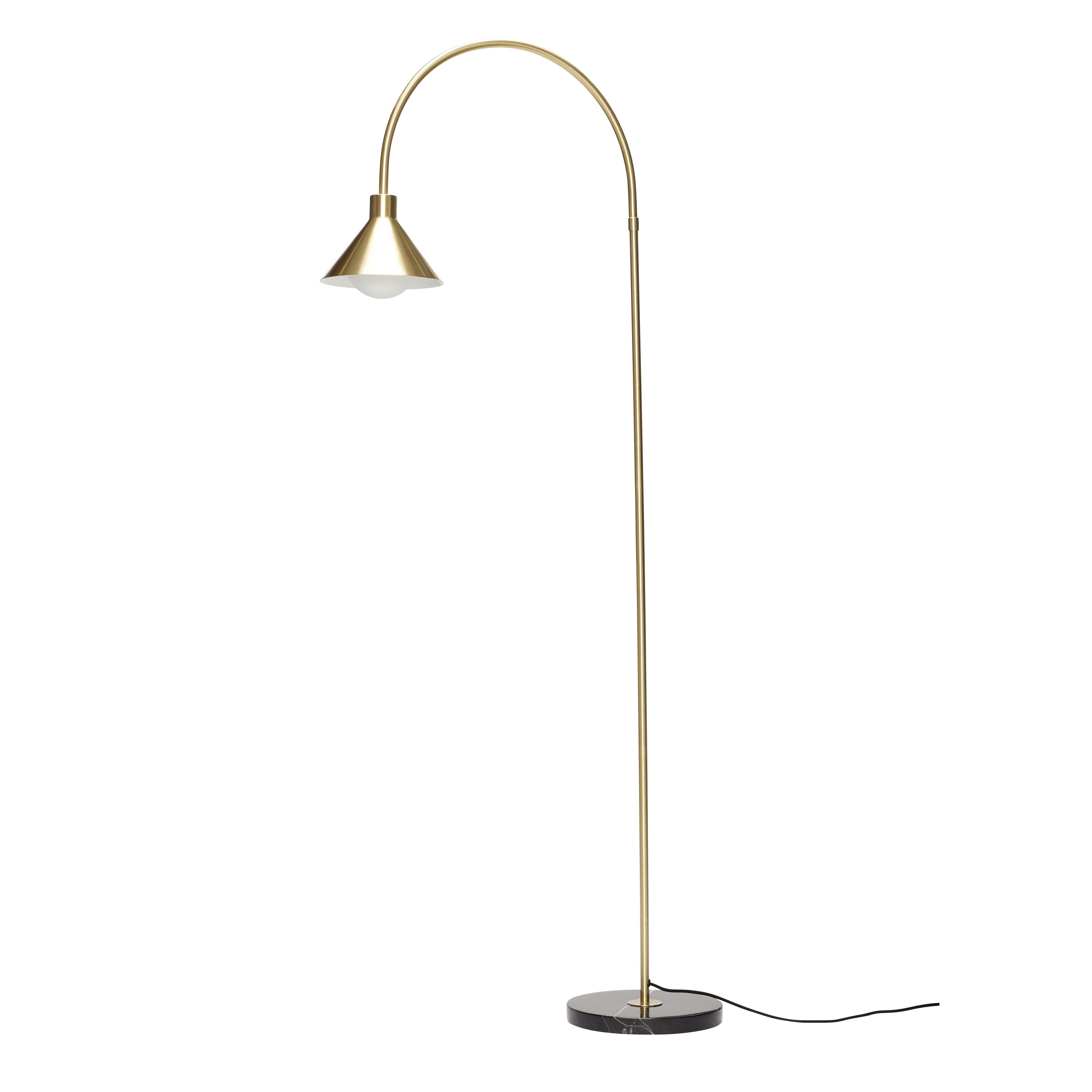 [product_category]-Hübsch Pipe Floor Lamp M/Marble Base Brass/Black-Hübsch-5712772071199-990914-HUB-1