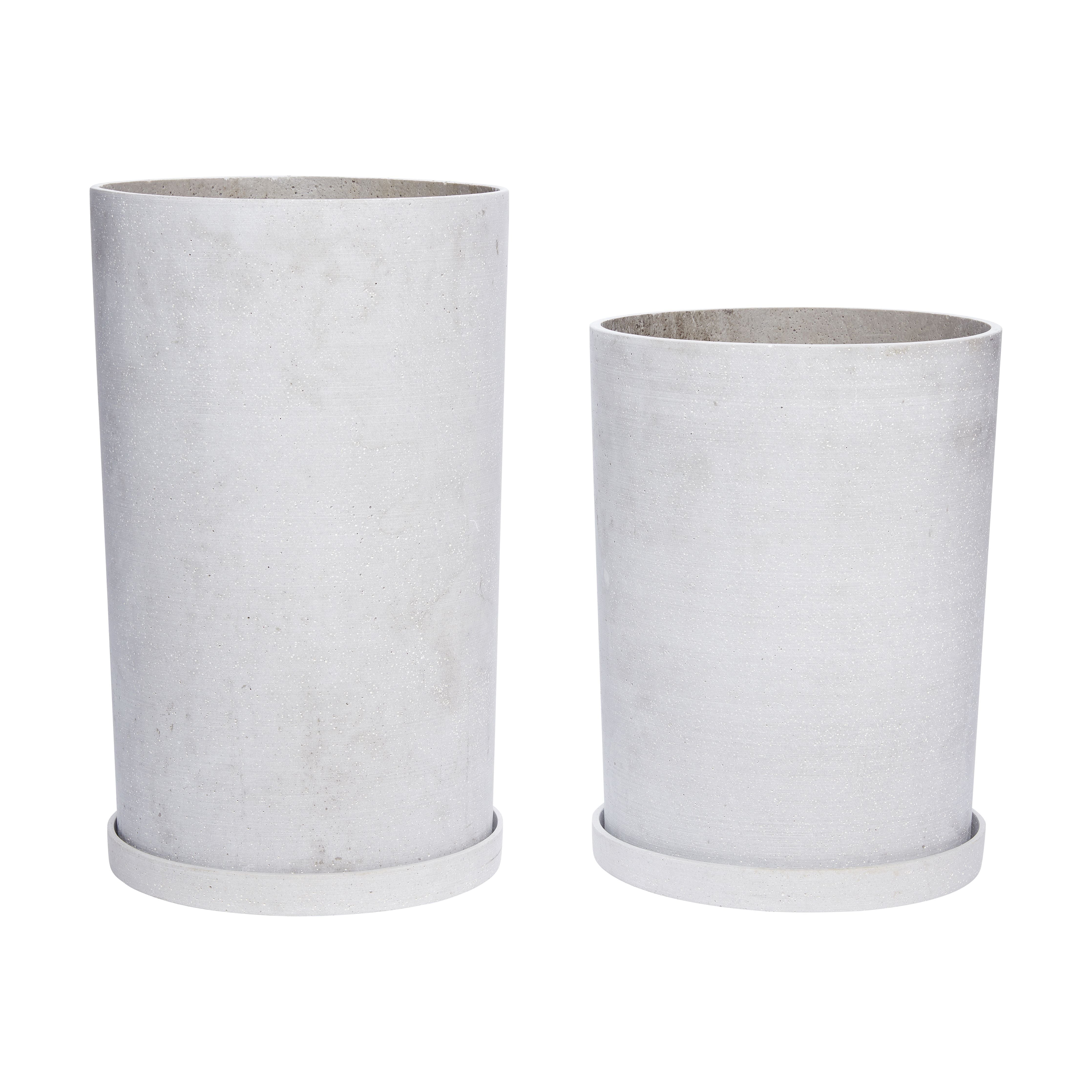 [product_category]-Hübsch Podium Pots Large Set Of 2, Grey-Hübsch-5712772056318-900307-HUB-1