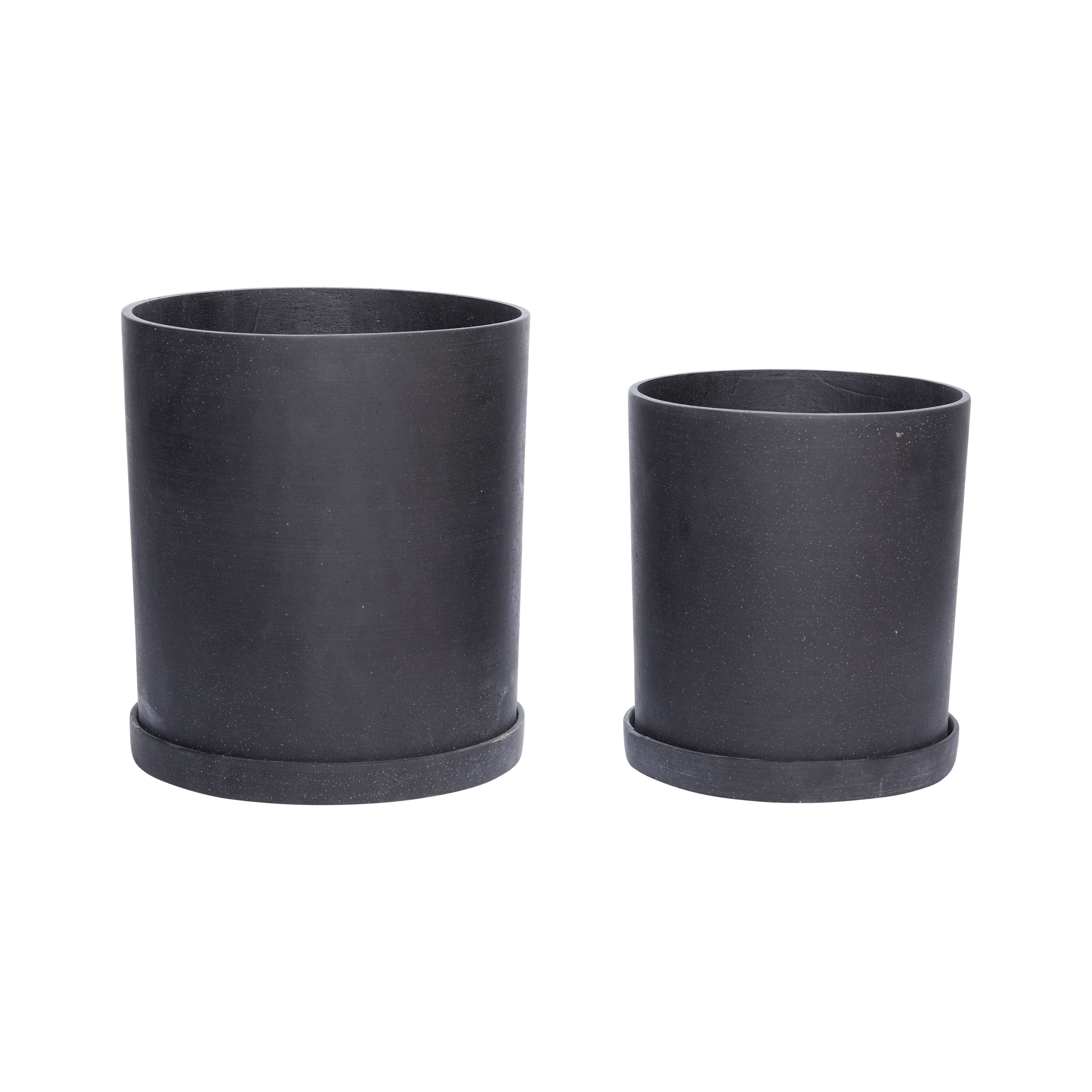 [product_category]-Hübsch Podium Pots Medium Set Of 2, Black-Hübsch-5712772056332-900309-HUB-1