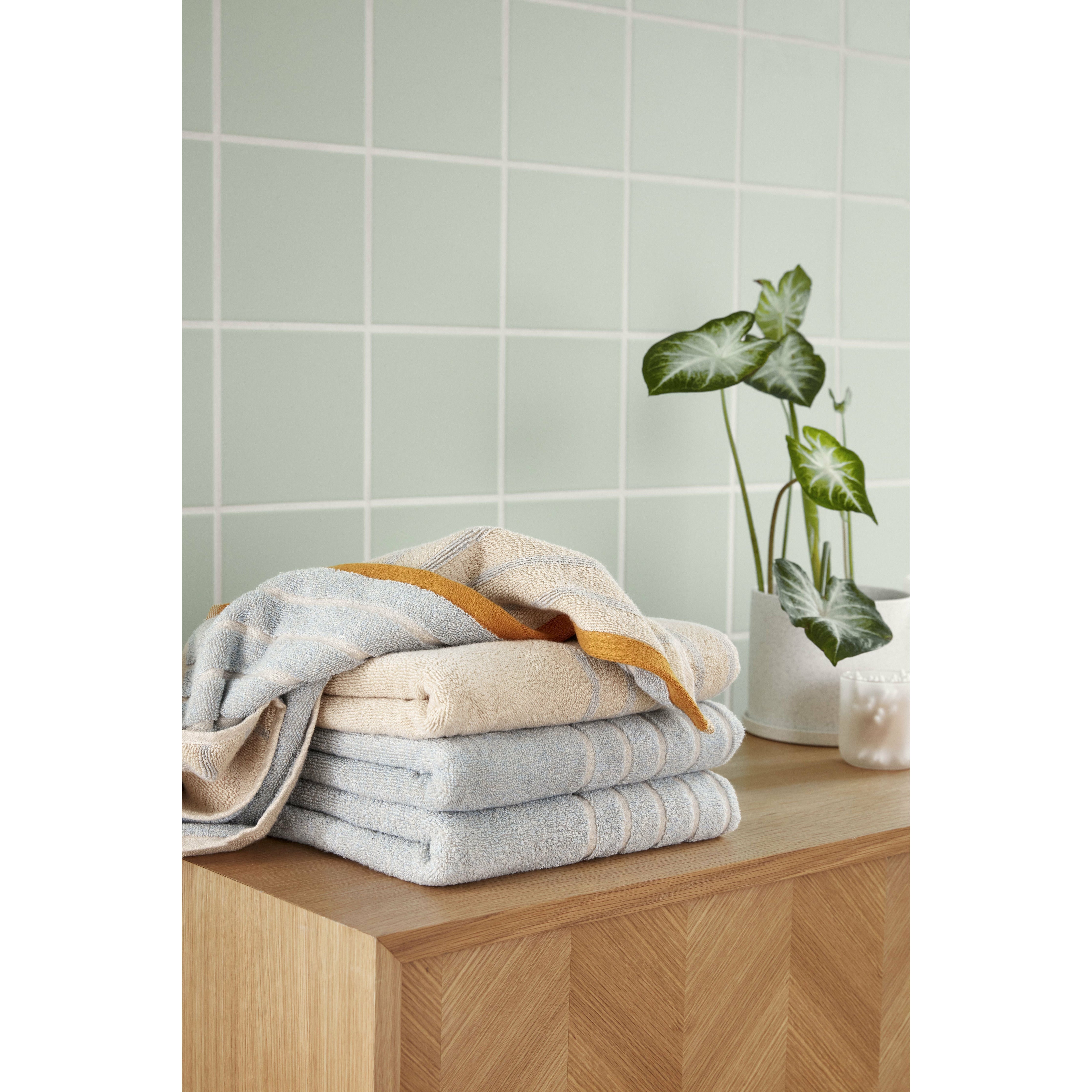 [product_category]-Hübsch Promenade Towel Small, Blue/Sand-Hübsch-5712772100240-61208-HUB-3