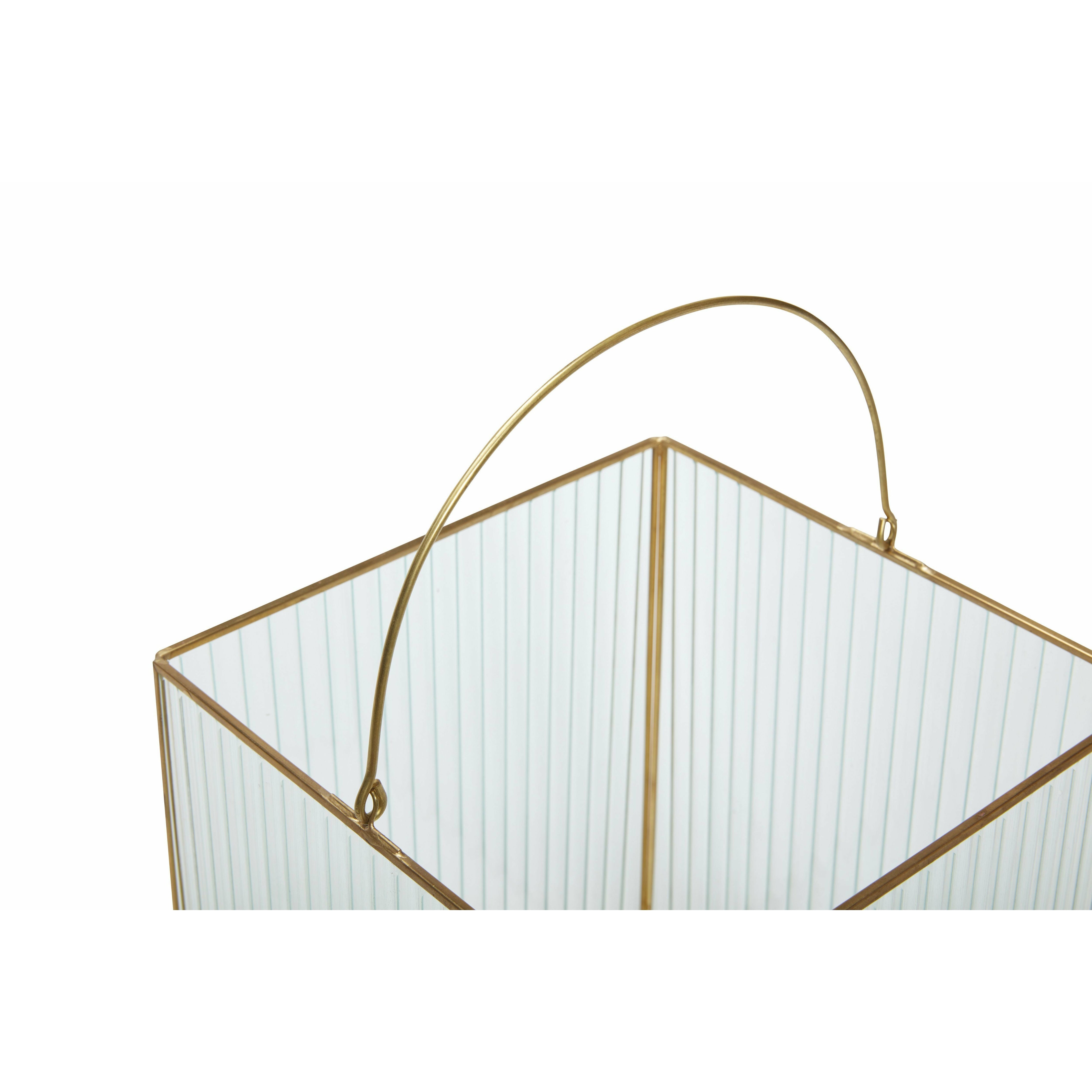 [product_category]-Hübsch Ripple Lanterns (Set Of 2), Clear/Brass-Hübsch-5712772107621-151301-HUB-3