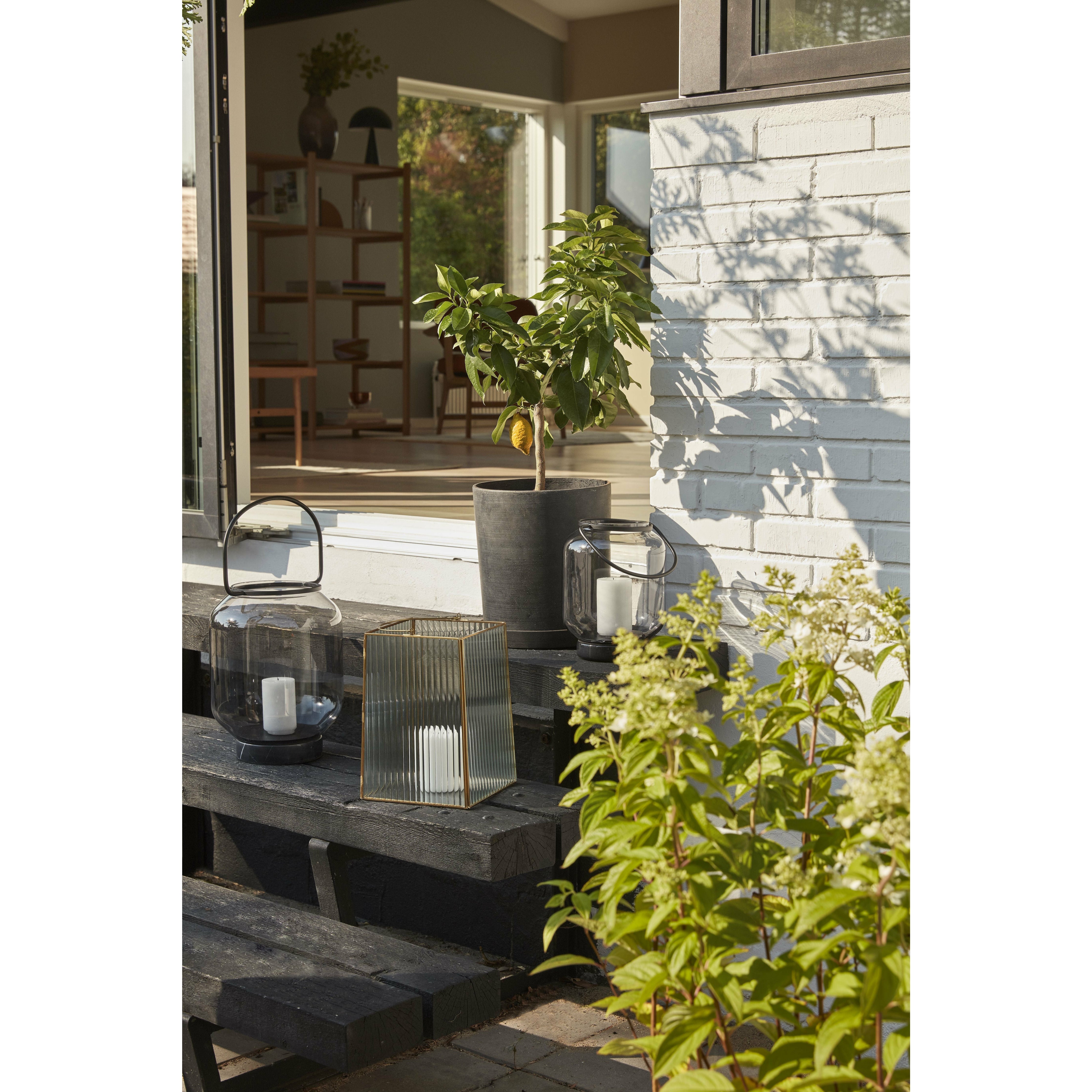 [product_category]-Hübsch Ripple Lanterns (Set Of 2), Clear/Brass-Hübsch-5712772107621-151301-HUB-5