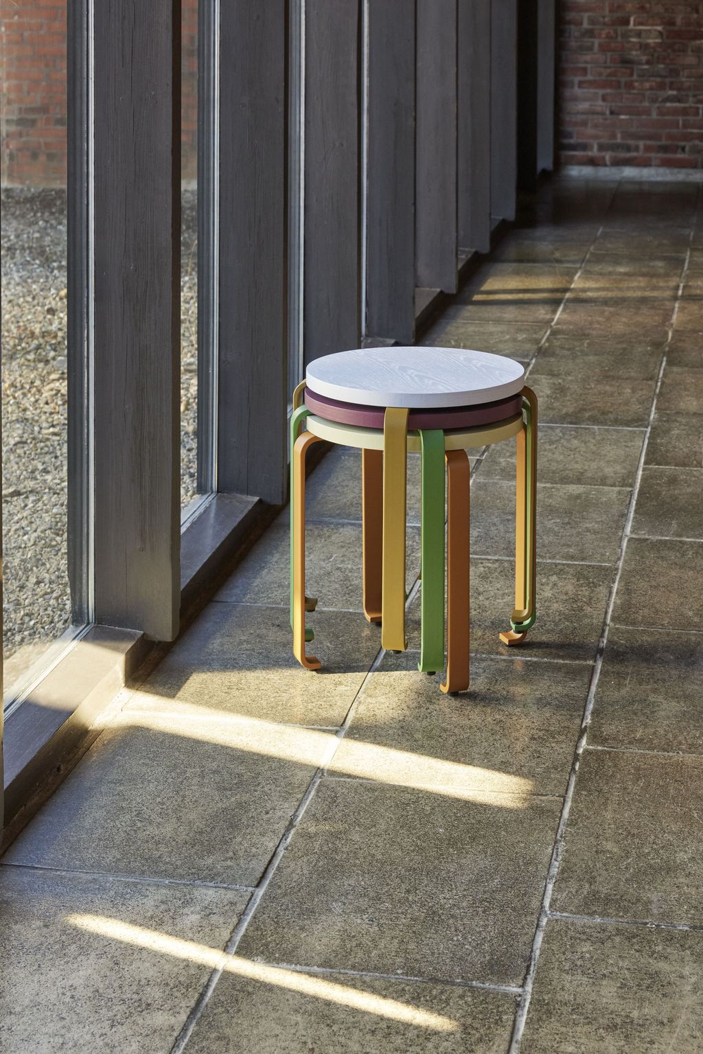 [product_category]-Hübsch Smile Stool, Khaki/Light Blue-Hübsch-5712772127100-021608-HUB-10