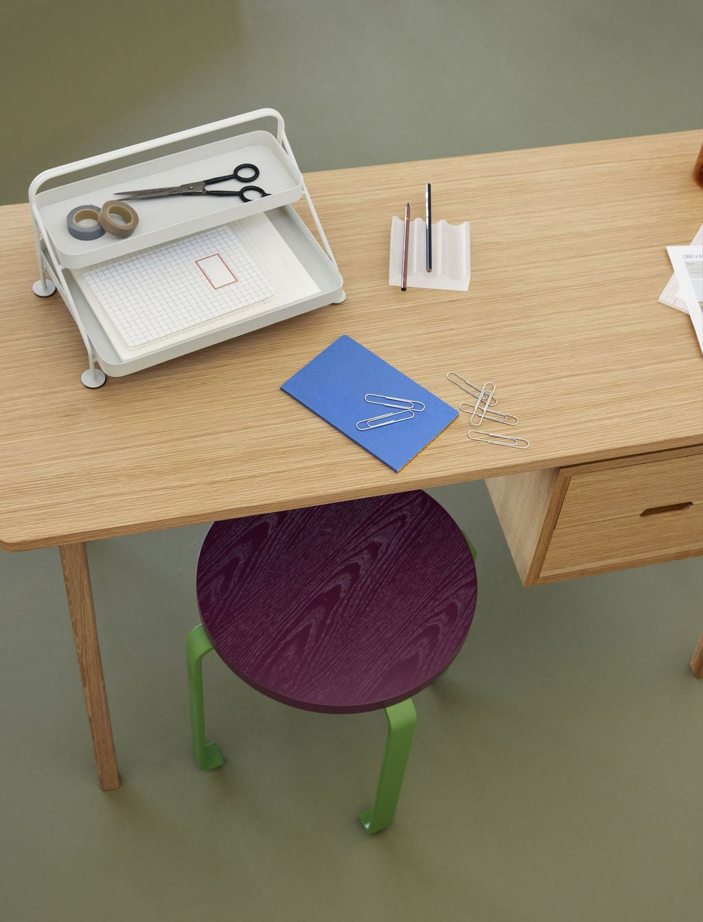 [product_category]-Hübsch Smile Stool, Khaki/Light Blue-Hübsch-5712772127100-021608-HUB-6