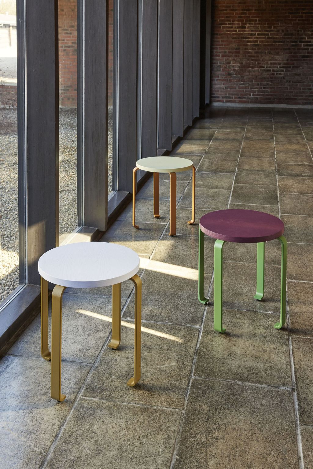 [product_category]-Hübsch Smile Stool, Khaki/Light Blue-Hübsch-5712772127100-021608-HUB-7