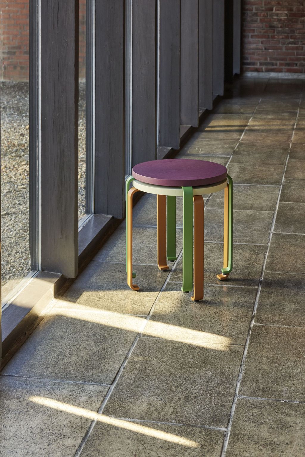 [product_category]-Hübsch Smile Stool, Khaki/Light Blue-Hübsch-5712772127100-021608-HUB-9