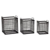 Hübsch Square KORB W HIPLES STRAND BAMBOO BLACK SET 3