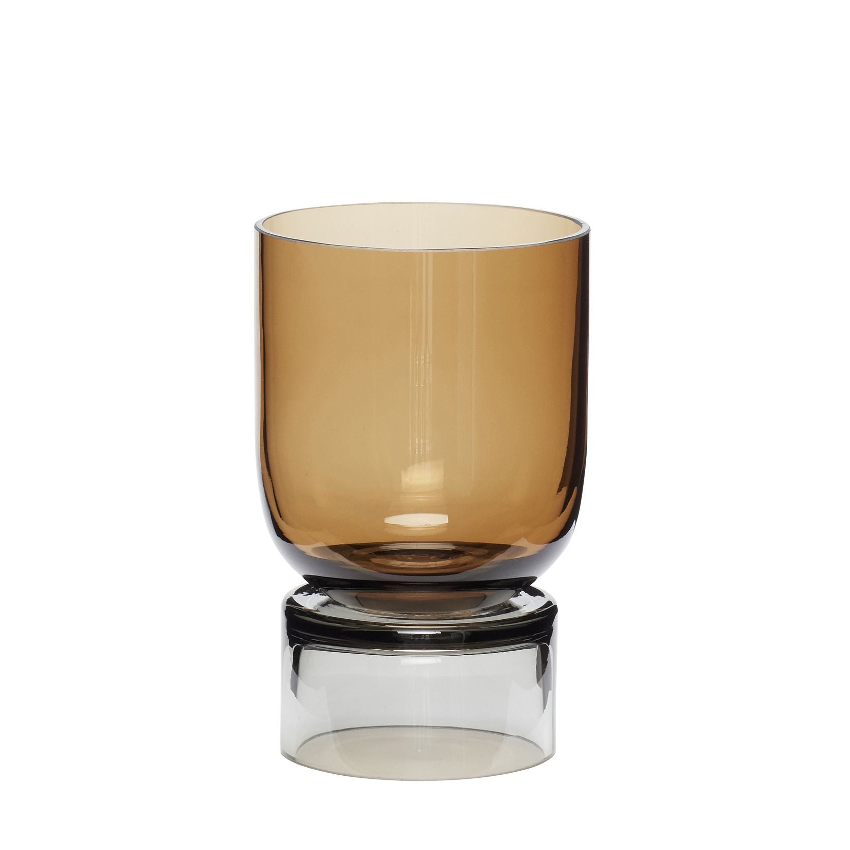 [product_category]-Hübsch Stand Vase Handmade Glass Amber/Grey, øx H 11x18 Cm-Hübsch-5712772073209-181107-HUB-1