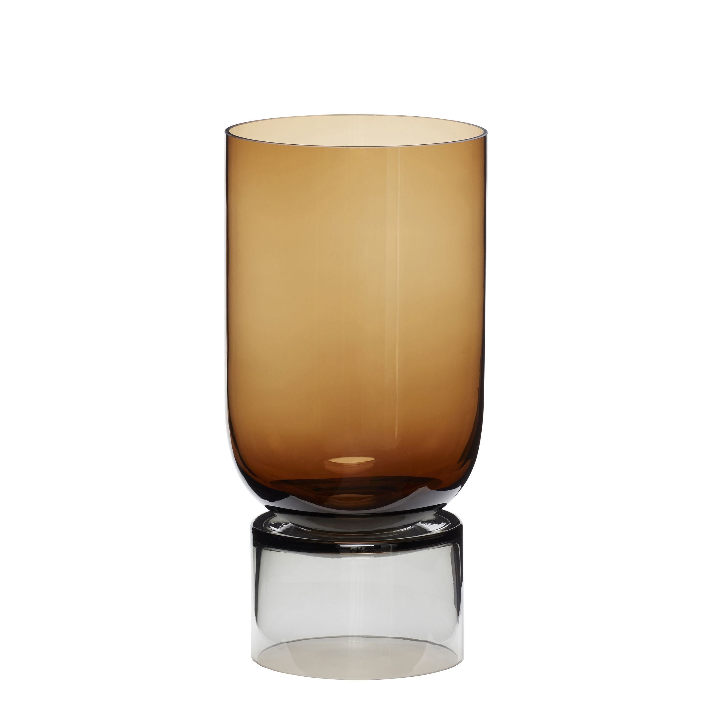 [product_category]-Hübsch Stand Vase Handmade Glass Amber/Grey, øx H 16x32 Cm-Hübsch-5712772073216-181108-HUB-1