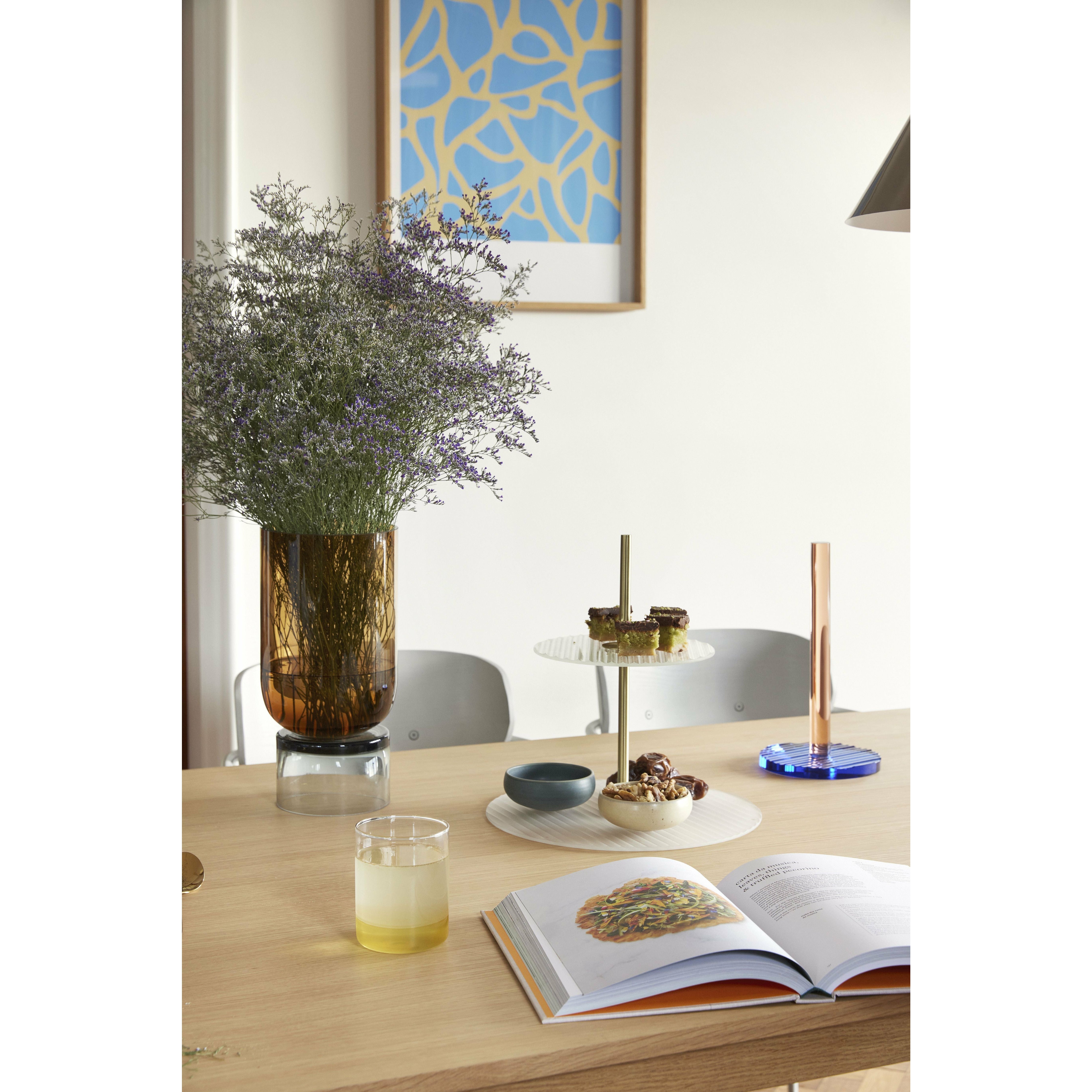 [product_category]-Hübsch Stand Vase Handmade Glass Amber/Grey, øx H 16x32 Cm-Hübsch-5712772073216-181108-HUB-5