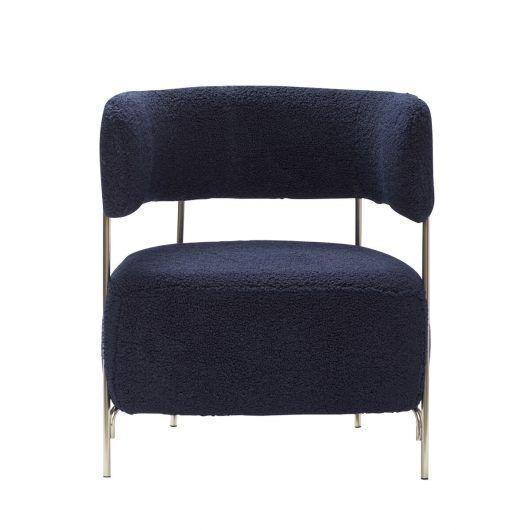 [product_category]-Hübsch Teddy Lounge Chair Polyester/Metal Blue/Nickel-Hübsch-5712772111826-021301-HUB-1