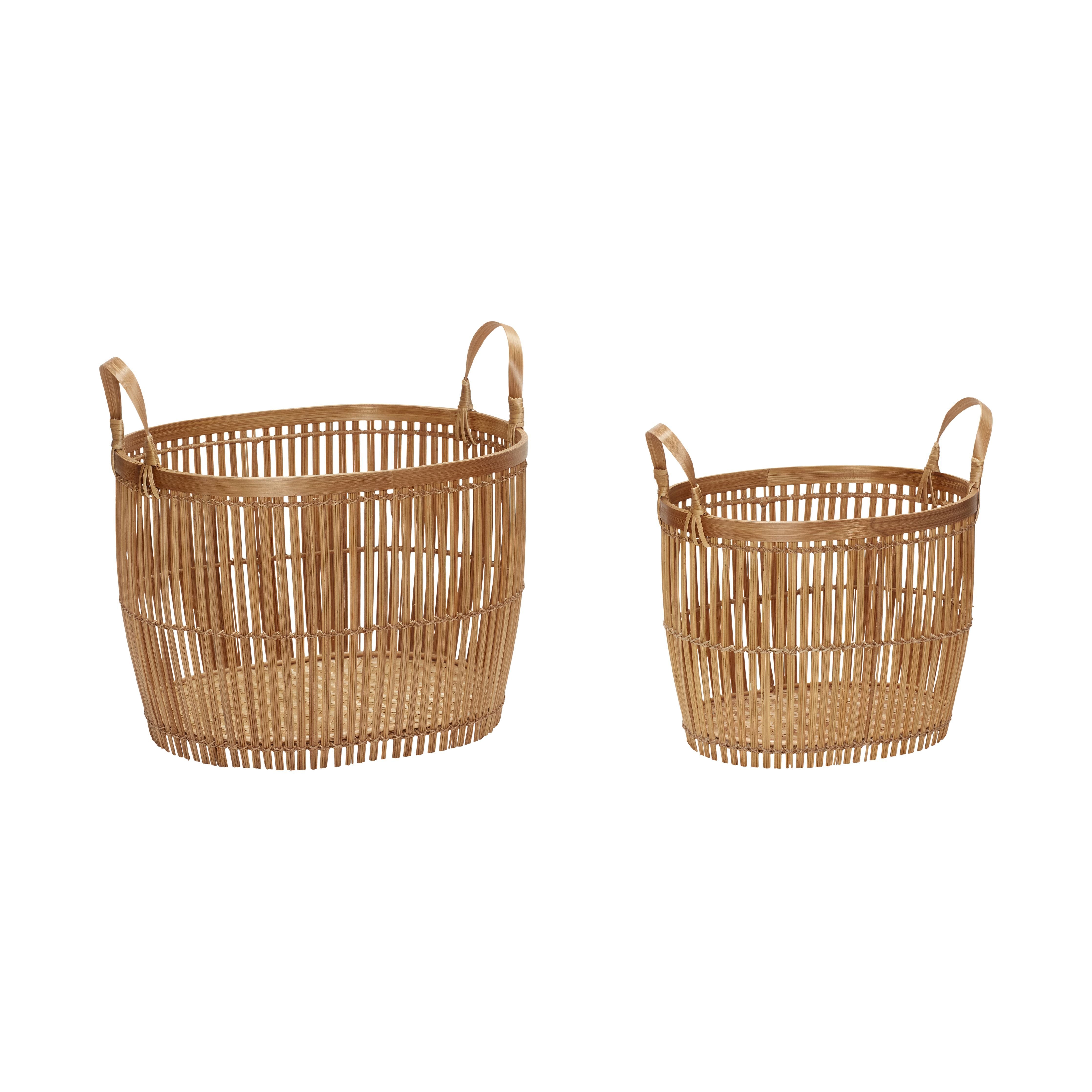 [product_category]-Hübsch Vantage Korb M Handle Round Bamboo Natural Set Of 2-Hübsch-5712772058190-170404-HUB-1