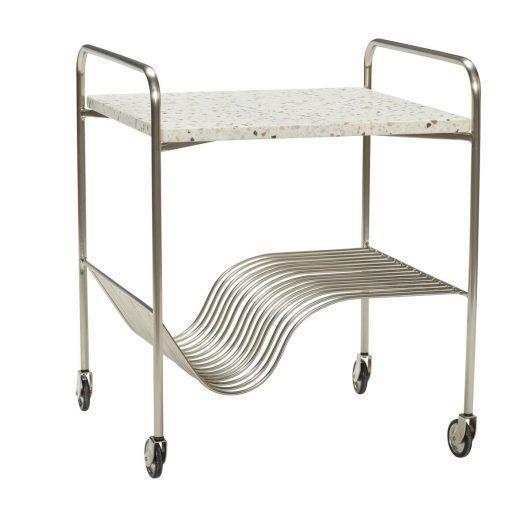 [product_category]-Hübsch Wave Trolley Nickel/Tarrazzo-Hübsch-5712772112069-021309-HUB-1