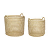 Hübsch Weave Korb M Griffe Rattan Nature 2 ER