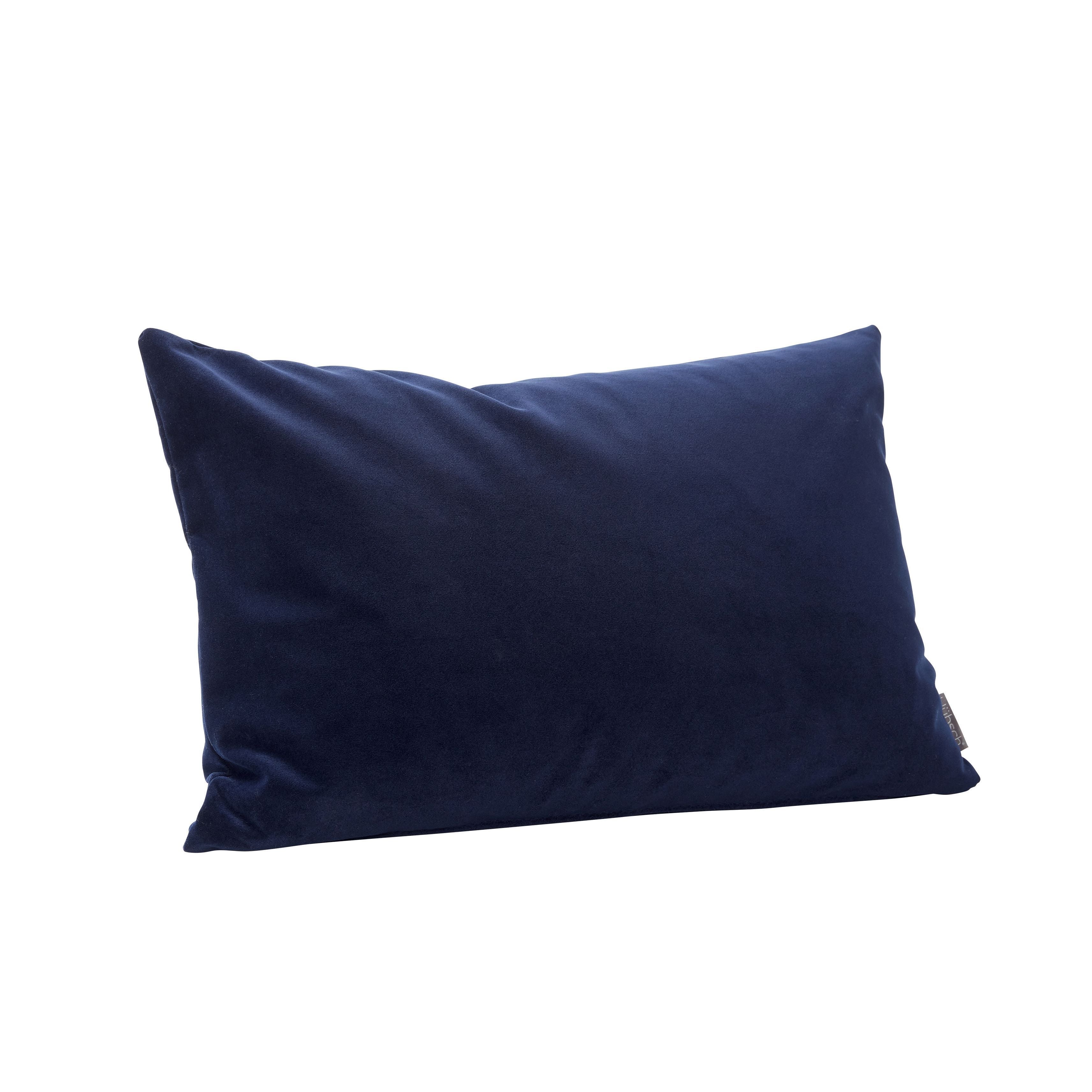 [product_category]-Hübsch Willow Cushion With Filling Velour Blue-Hübsch-5712772070680-100908-HUB-1