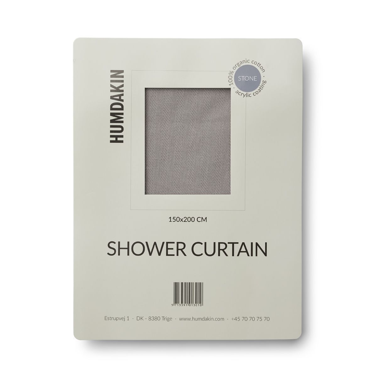 [product_category]-Humdakin Shower Curtain Made Of Organic Cotton, Stone-Humdakin-5713391013010-351-019-HUM-2