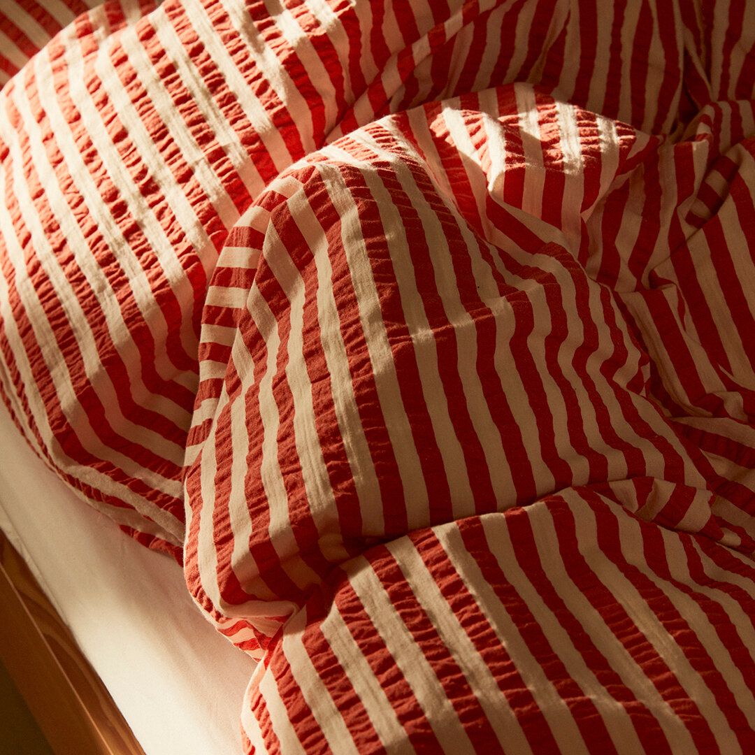 [product_category]-Juna Bæk & Bølge Lines Bed Linen 140x200 Cm, Chili/Birch-Juna-5713397366646-636664-JUN-6