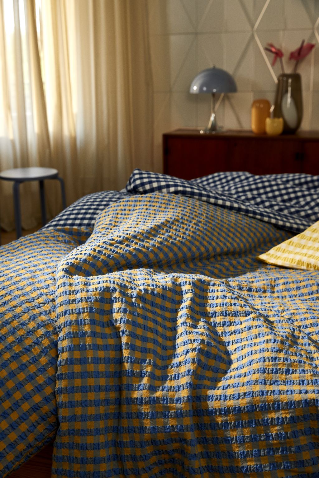[product_category]-Juna Bæk&Bølge Bed Linen 140 X200 Cm, Blue/Ochre-Juna-5713397360446-636044-JUN-7