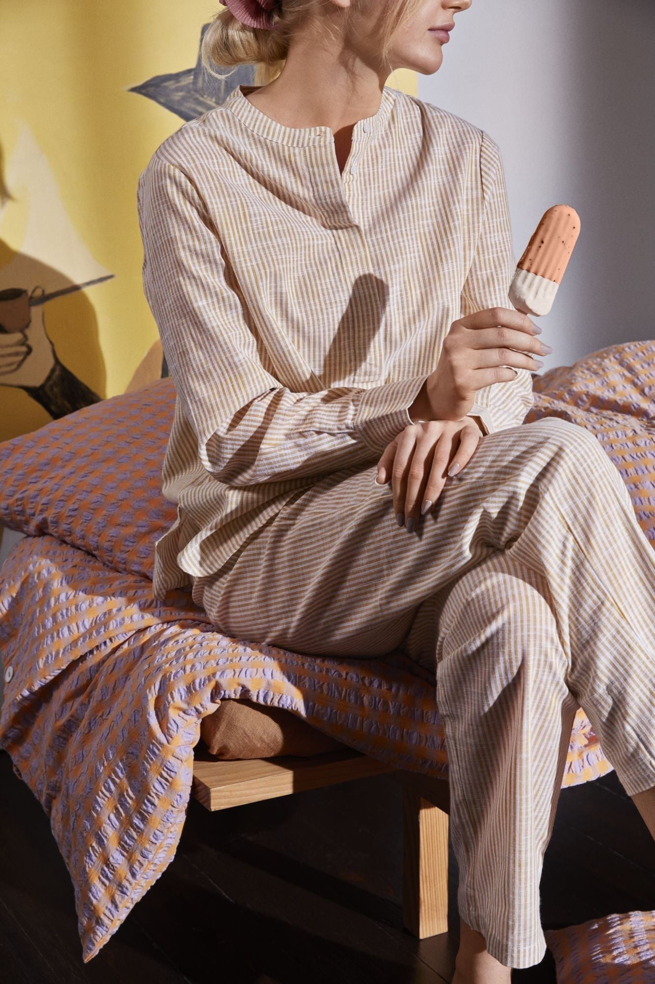 [product_category]-Juna Bæk&Bølge Bed Linen 140x200 Cm, Lavender Blue/Peach-Juna-5713397360484-636048-JUN-13