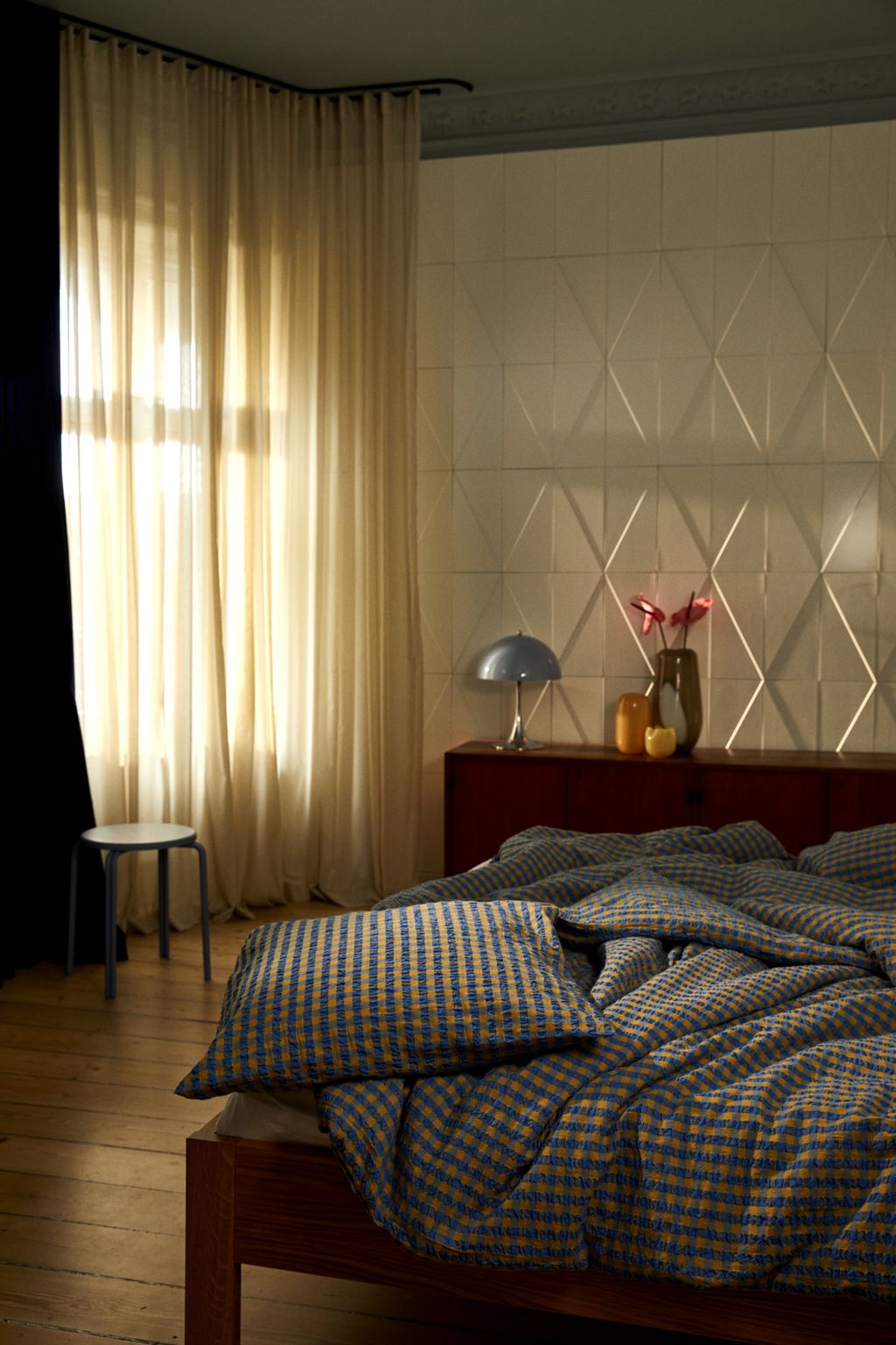 [product_category]-Juna Bæk&Bølge Bed Linen 200 X220 Cm, Blue/Ochre-Juna-5713397360460-636046-JUN-6