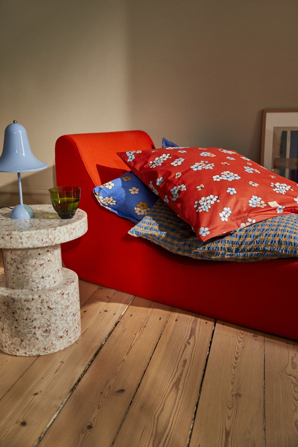 [product_category]-Juna Bæk&Bølge Cushion Cover 63 X60 Cm, Blue/Ochre-Juna-5713397360477-636047-JUN-8