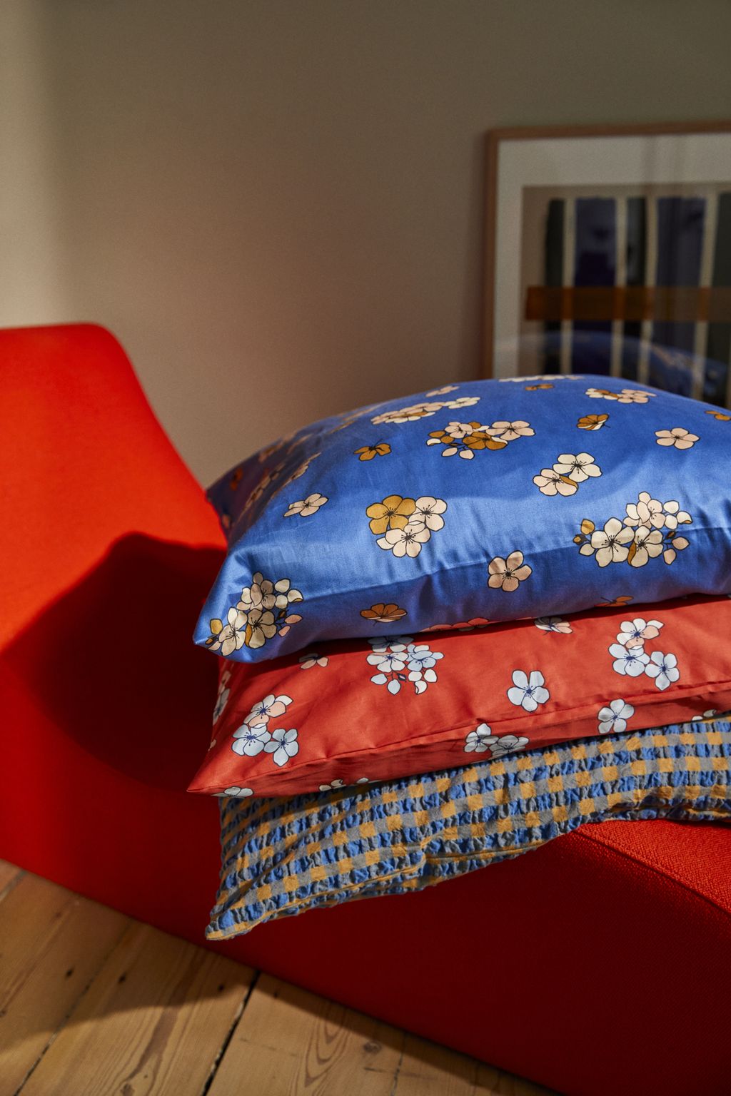 [product_category]-Juna Bæk&Bølge Cushion Cover 63 X60 Cm, Blue/Ochre-Juna-5713397360477-636047-JUN-9