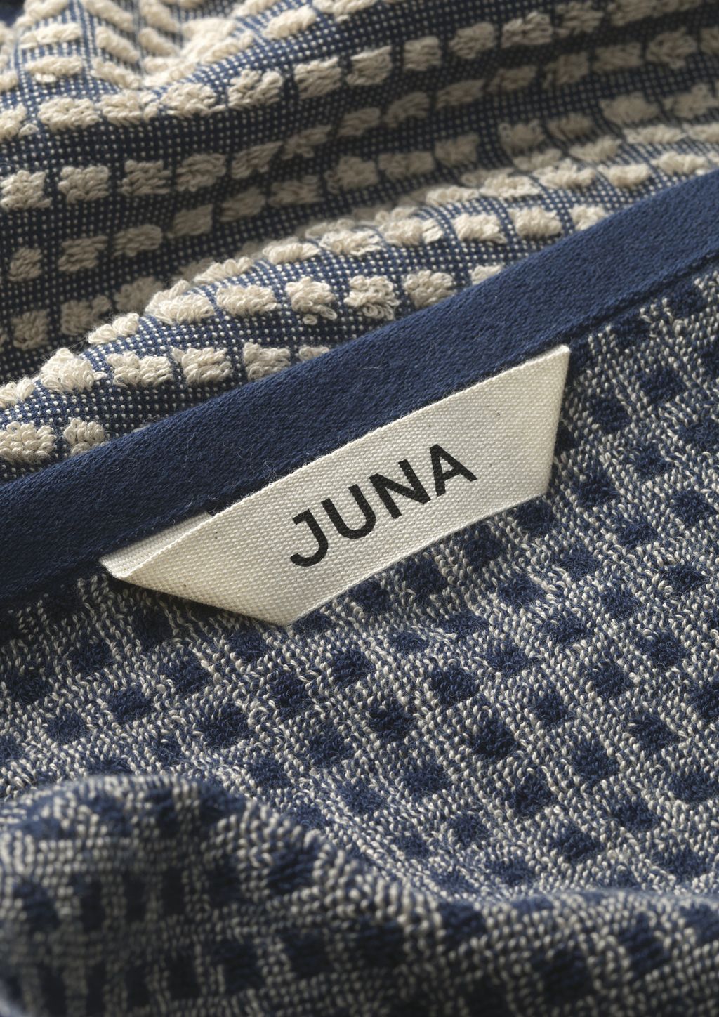 [product_category]-Juna Check Towel 70 X140 Cm, Dark Blue/Sand-Juna-5713397150672-615067-JUN-4