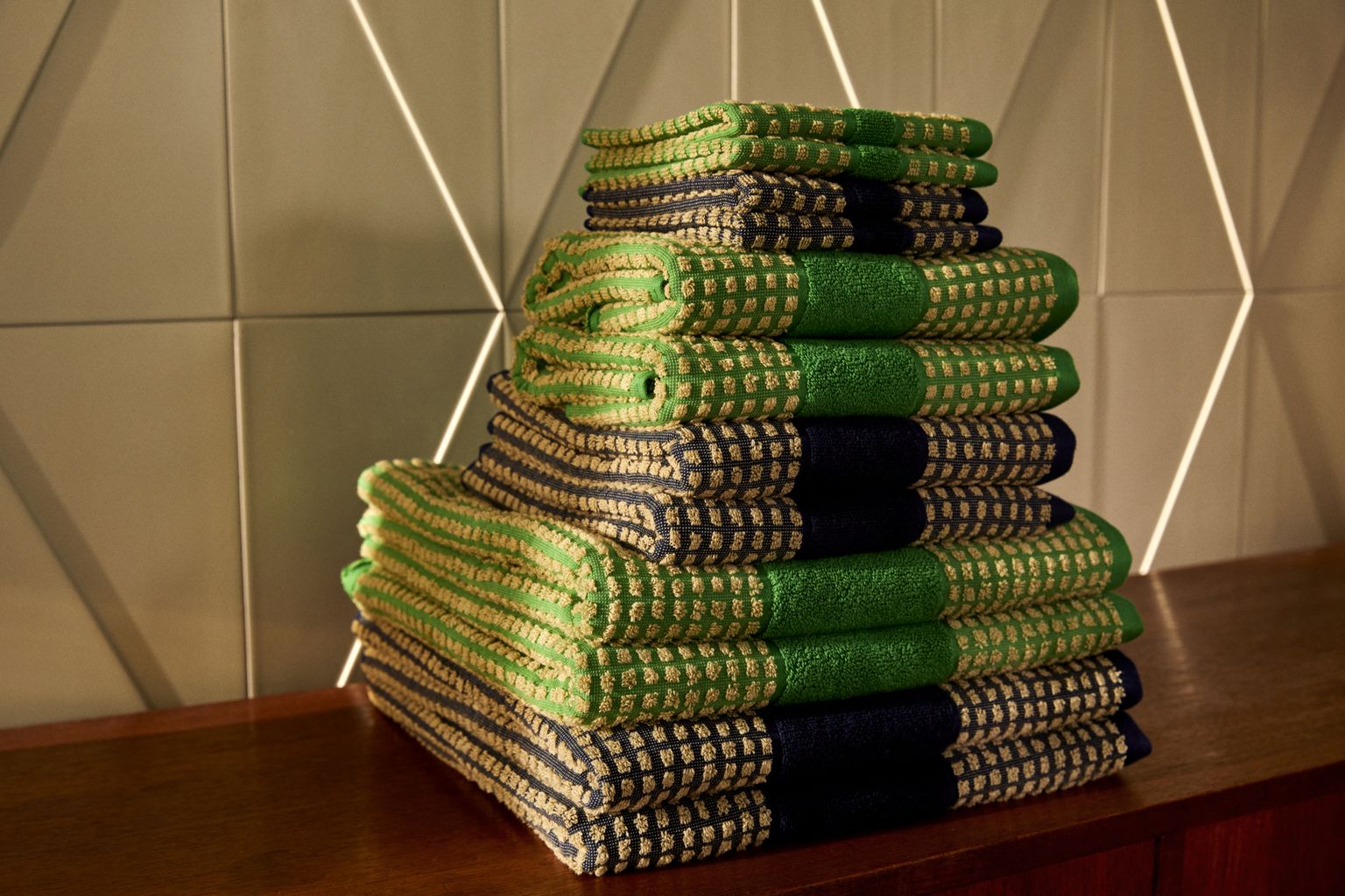 [product_category]-Juna Check Towel 70 X140 Cm, Green/Beige-Juna-5713397150702-615070-JUN-7
