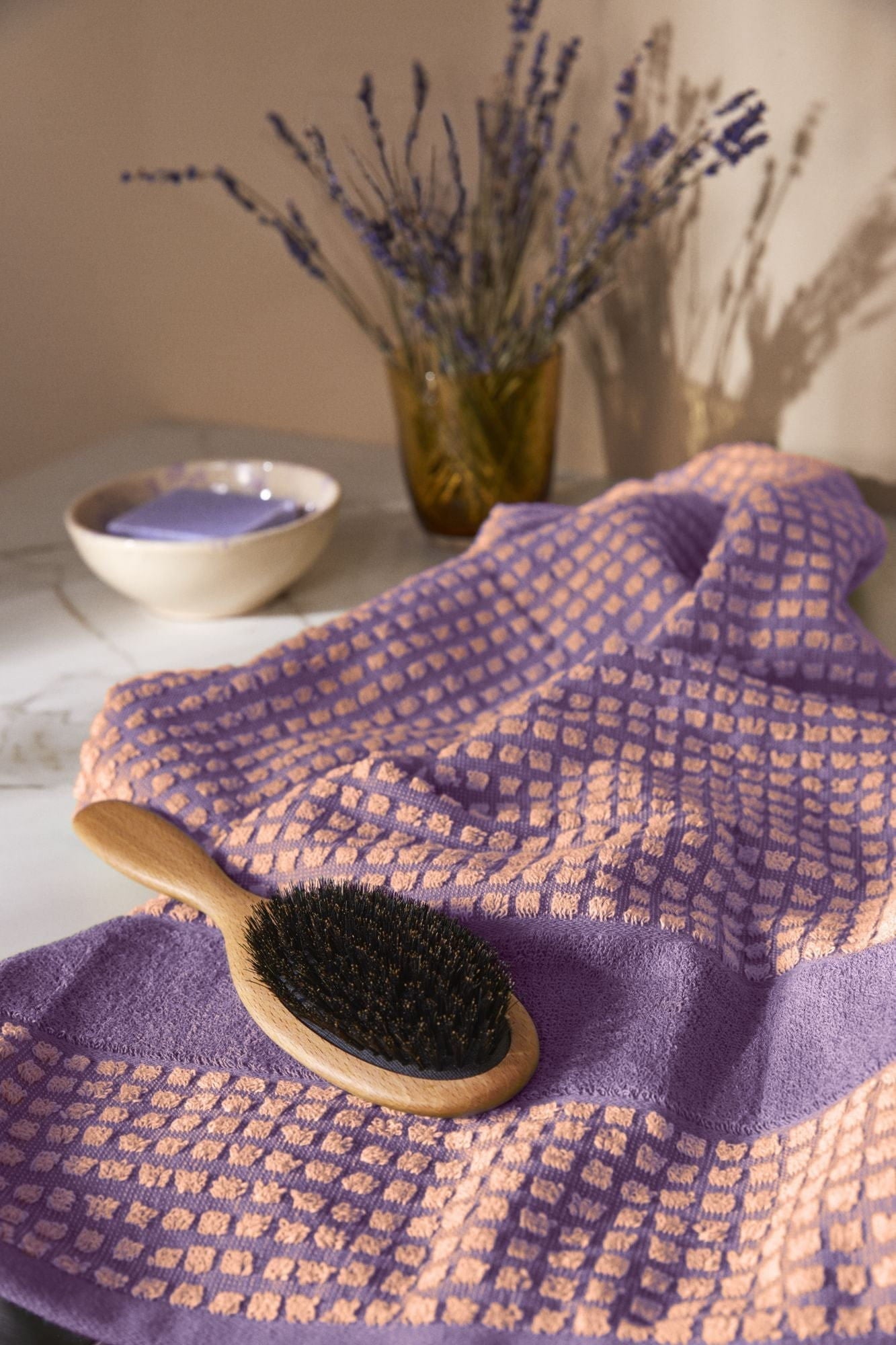 [product_category]-Juna Check Washcloth 30x30 Cm, Purple-Juna-5713397140772-614077-JUN-5