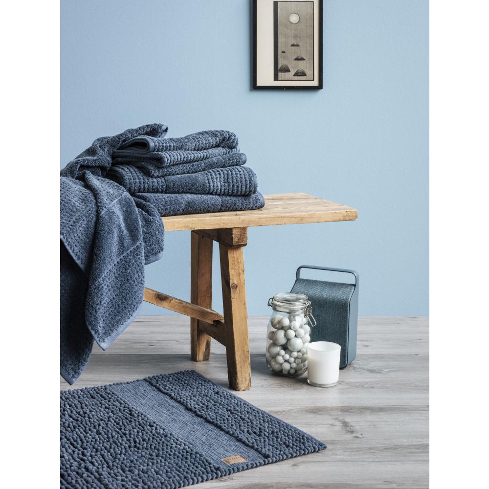 Juna Check Washcloth Dark Blue, 30x30 Cm