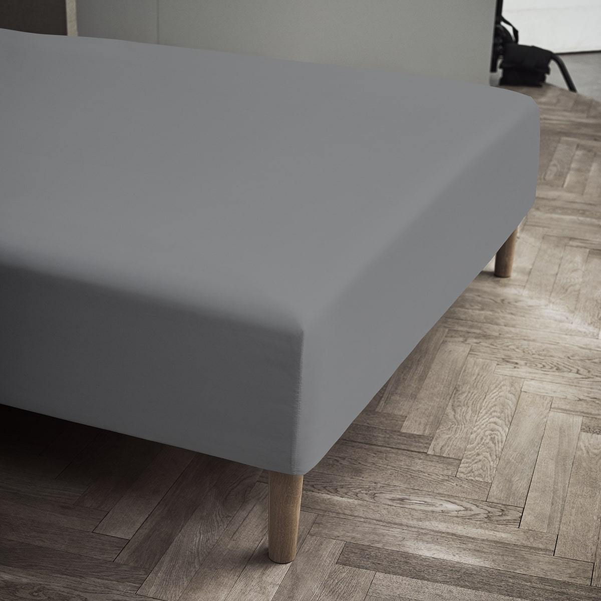 Juna Jersey Stretch Sheet Grey, 120x45x200 cm
