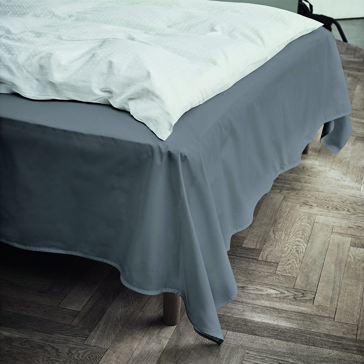 [product_category]-Juna Percale Flat Sheet Grey, 150x250 Cm-Juna-5705614116233-618320-JUN-1