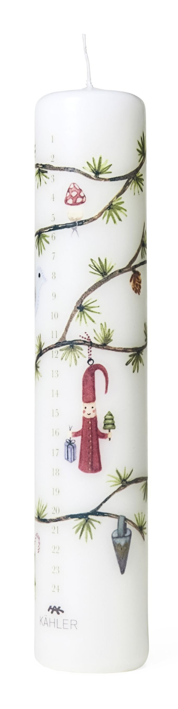 [product_category]-Kähler Hammershøi Christmas Advent Candle 2023 ø5 Cm White W. Deco-Kähler-5703779183848-693237-KAH-1