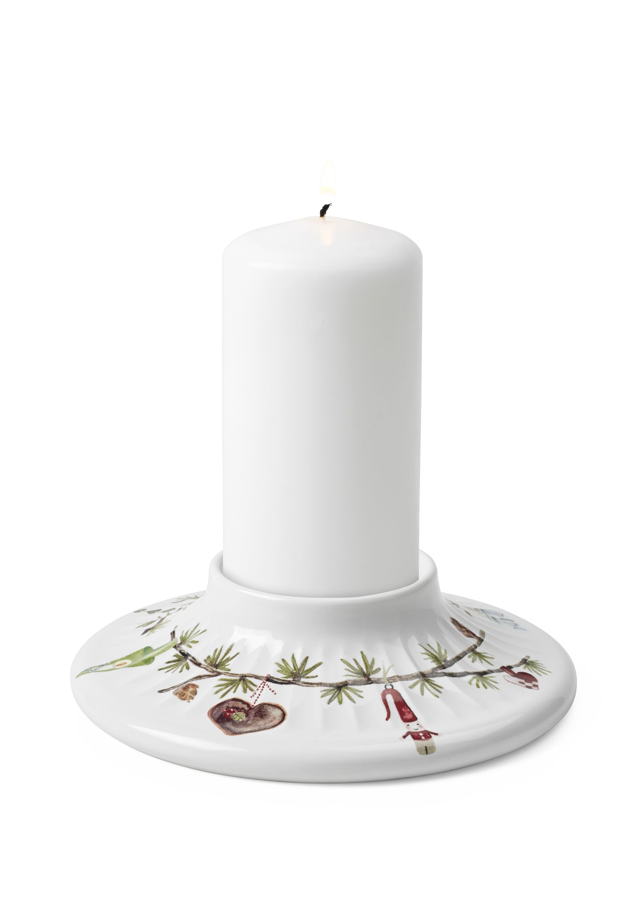 [product_category]-Kähler Hammershøi Christmas Block Candle Holder ø13 Cm White W. Deco-Kähler-5703779187679-693271-KAH-5