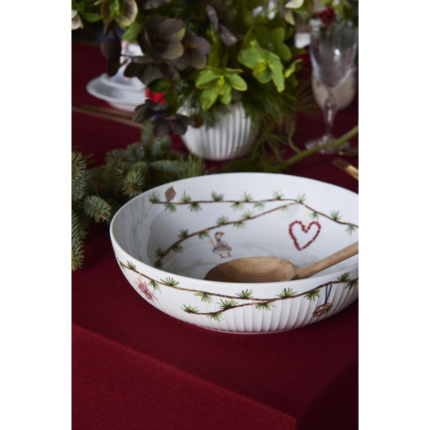 [product_category]-Kähler Hammershøi Christmas Bowl ø30 Cm White With Decoration-Kähler-5703779183725-693207-KAH-2