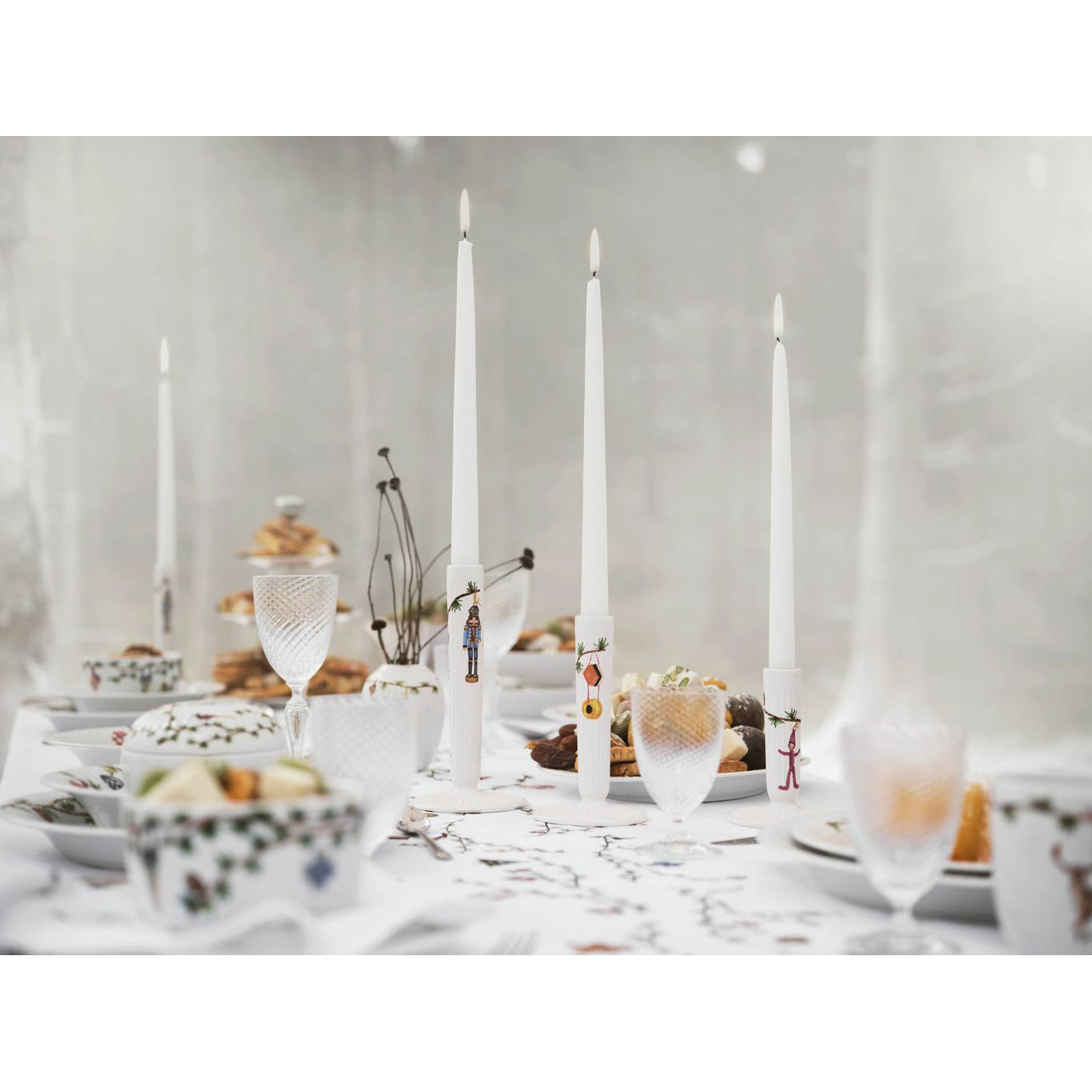 [product_category]-Kähler Hammershøi Christmas Candlestick 16 Cm, White With Decoration-Kähler-5703779184418-693249-KAE-4