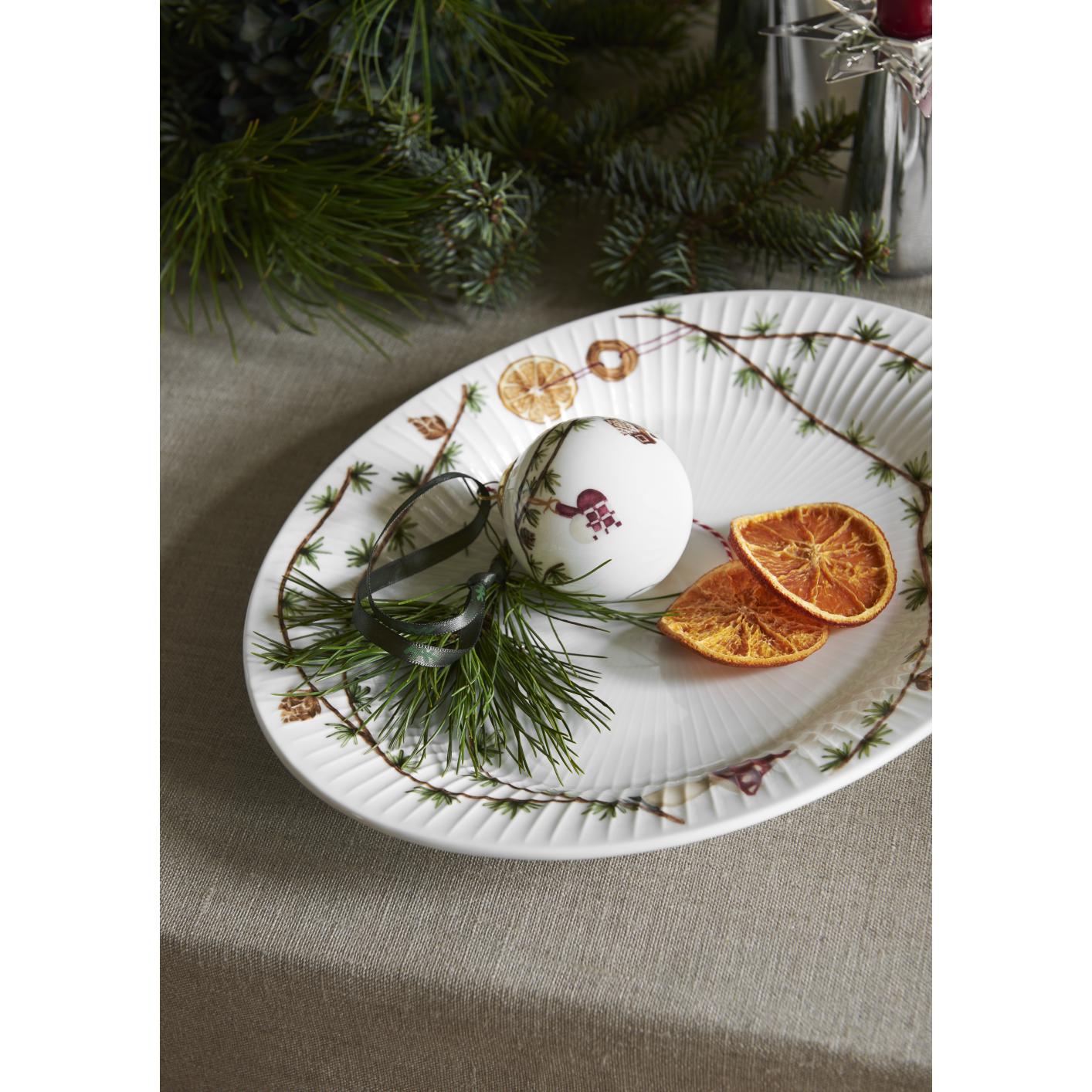[product_category]-Kähler Hammershøi Christmas Oval Bowl 22.5x28.5 White With Decoration-Kähler-5703779183022-690112-KAH-5