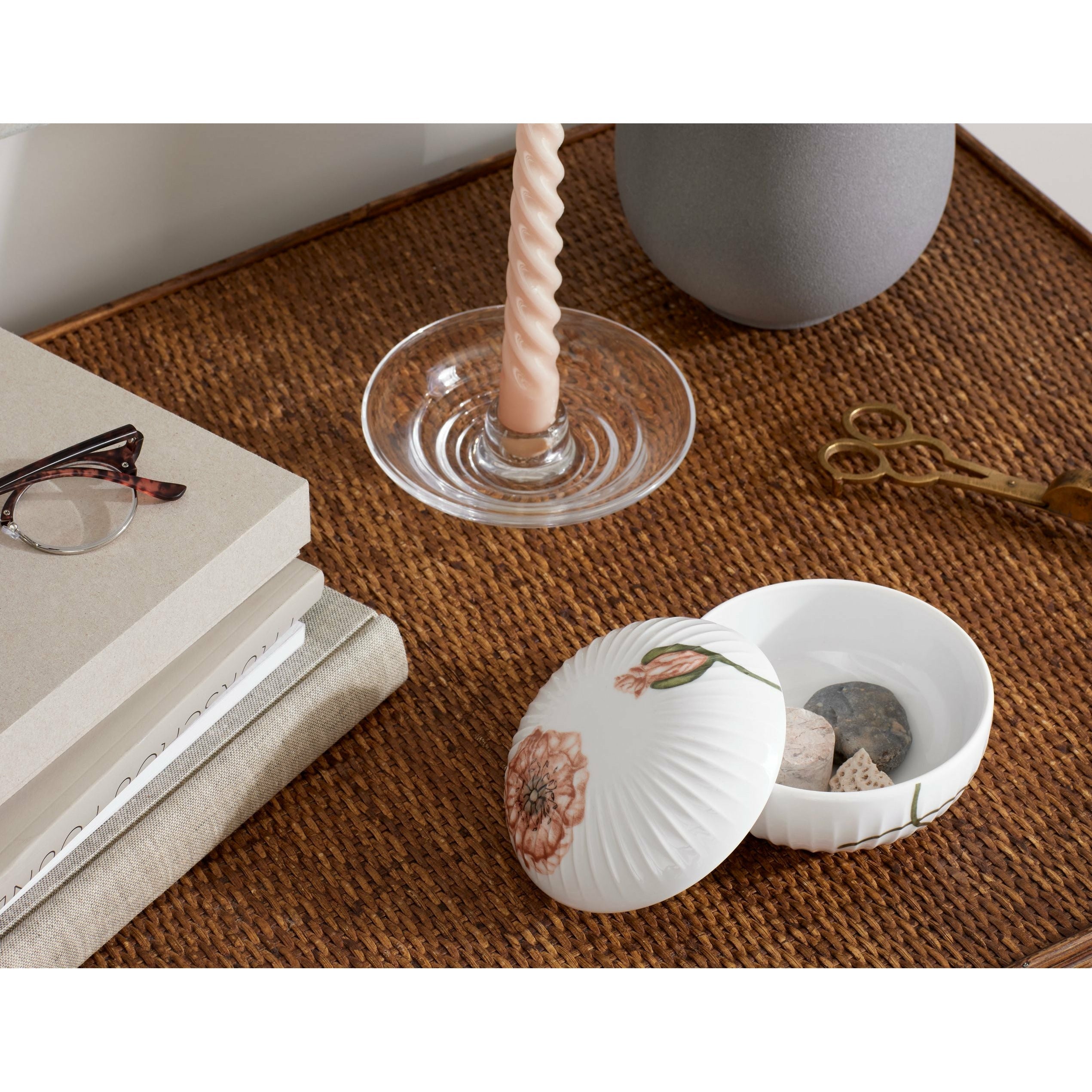 [product_category]-Kähler Hammershøi Poppy Bonbonniere ø12 Cm, White With Decoration-Kähler-5703779186351-693014-KAH-2