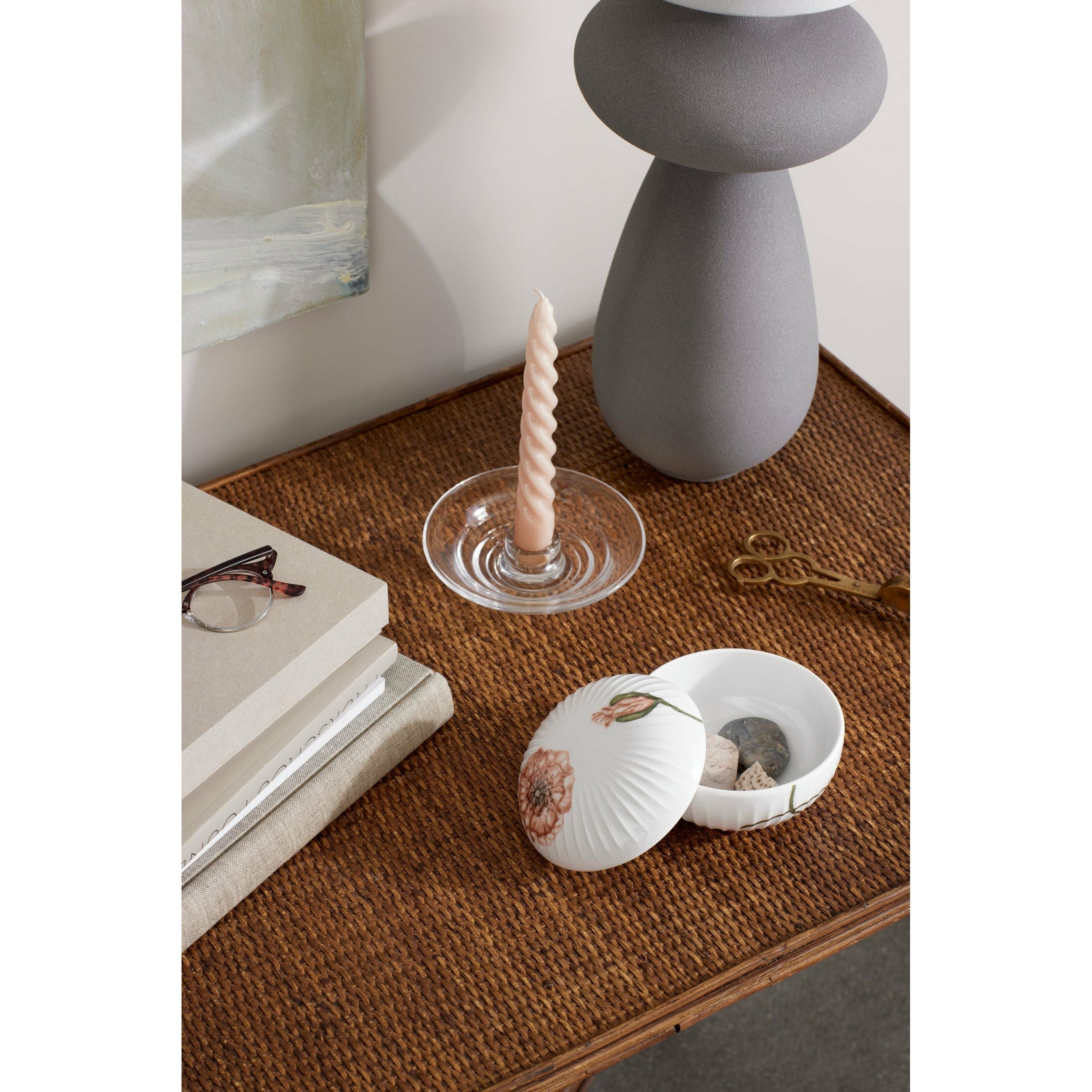 [product_category]-Kähler Hammershøi Poppy Bonbonniere ø12 Cm, White With Decoration-Kähler-5703779186351-693014-KAH-3
