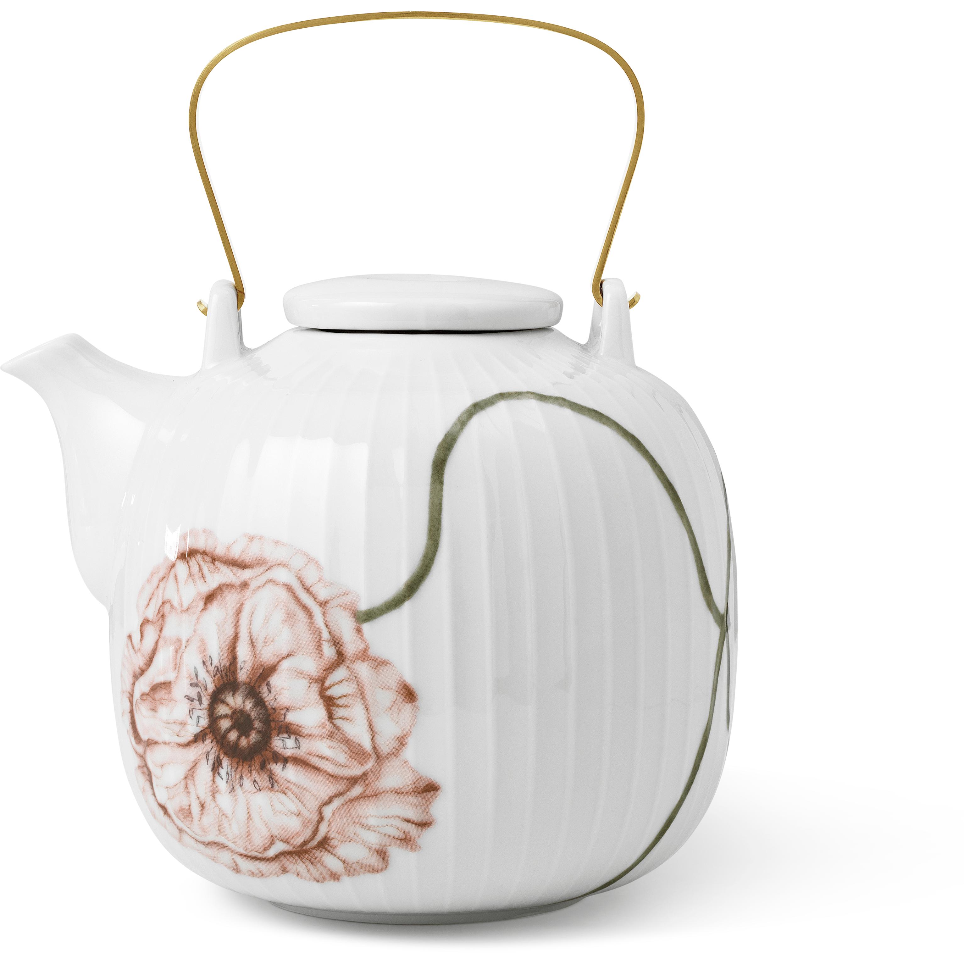 [product_category]-Kähler Hammershøi Poppy Hammershøi Teapot 1.2 L, White With Decoration-Kähler-5703779183824-692298-KAE-1