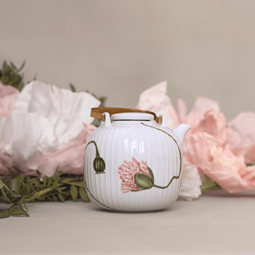 [product_category]-Kähler Hammershøi Poppy Hammershøi Teapot 1.2 L, White With Decoration-Kähler-5703779183824-692298-KAE-2
