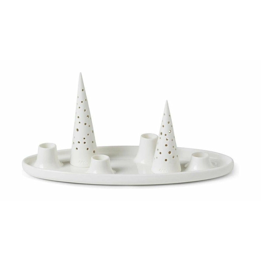 [product_category]-Kähler Nobili Oval Advent Candle Holder, Snow White-Kähler-5703779185217-690049-KAE-1