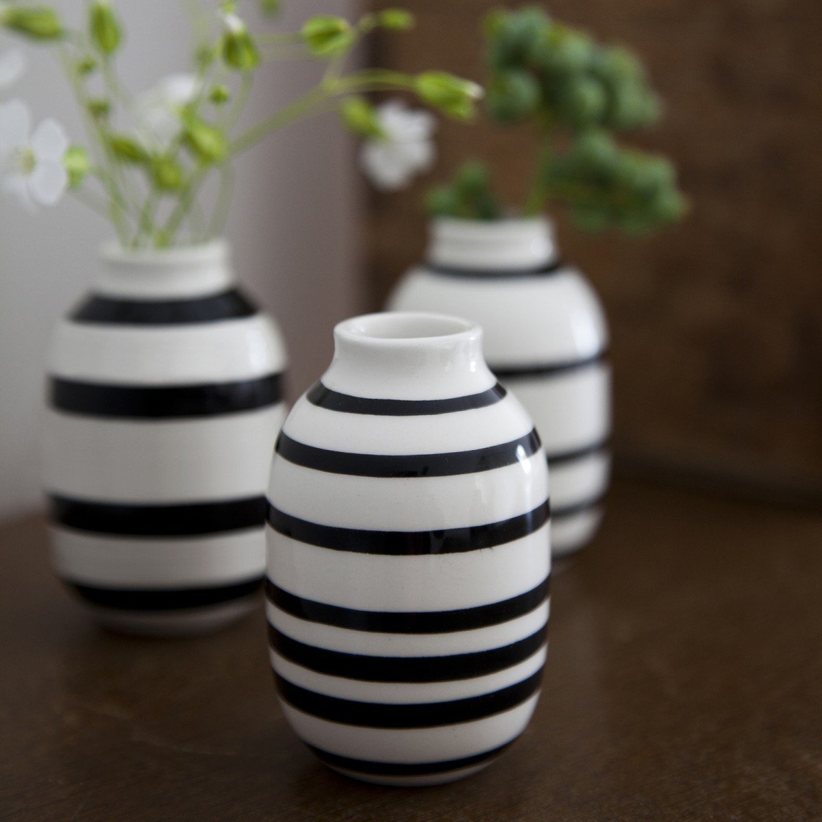 [product_category]-Kähler Omaggio Vases Black Mini, 3 P Cs-Kähler-5703779128009-691350-KAE-3