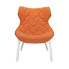 Kartell list -křeslo Trevira, bílá/oranžová